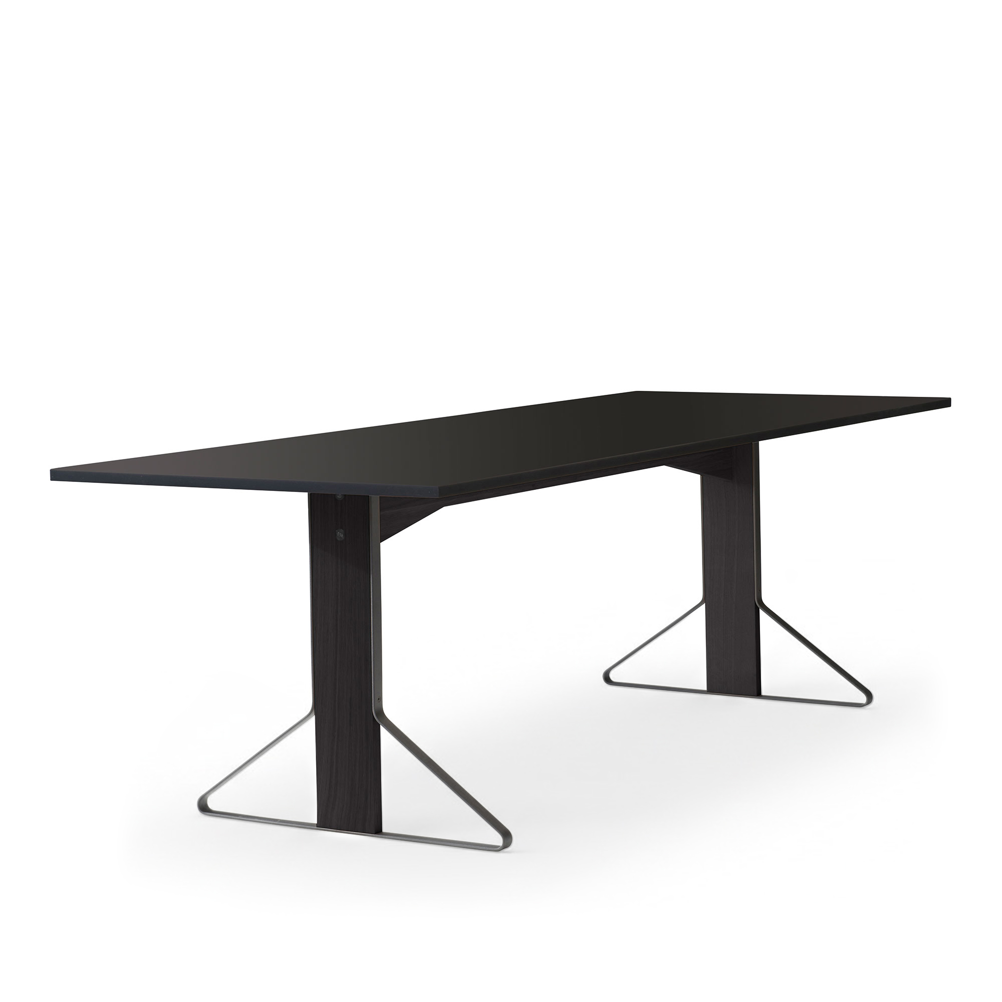Artek - Kaari Bord Reb 002, Svart linoleum, Svartlackad ek - Matbord - Ronan & Erwan Bouroullec - Svart - Metall/Tr&auml;