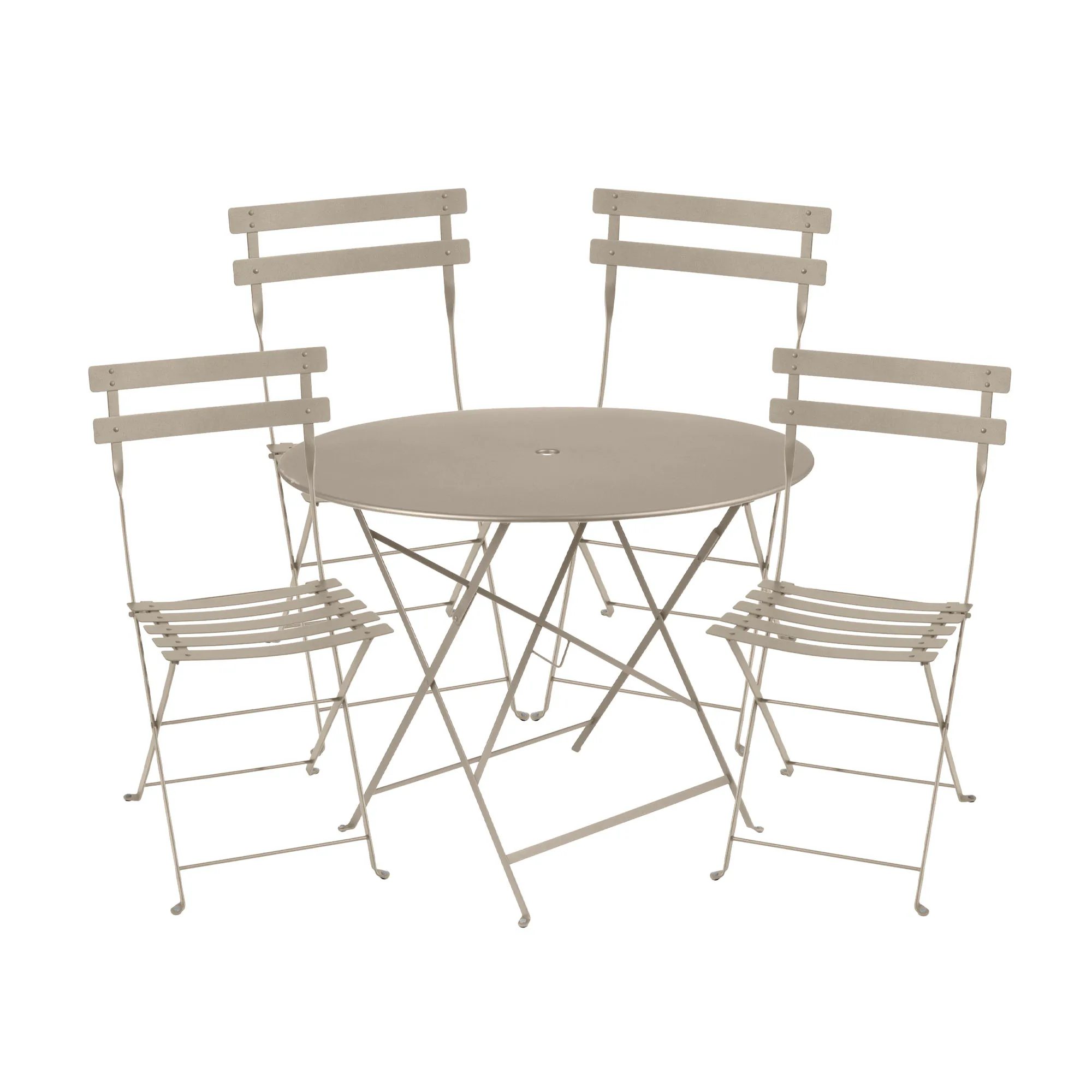 Bistro matgrupp Ø96cm & 4 metall stolar
