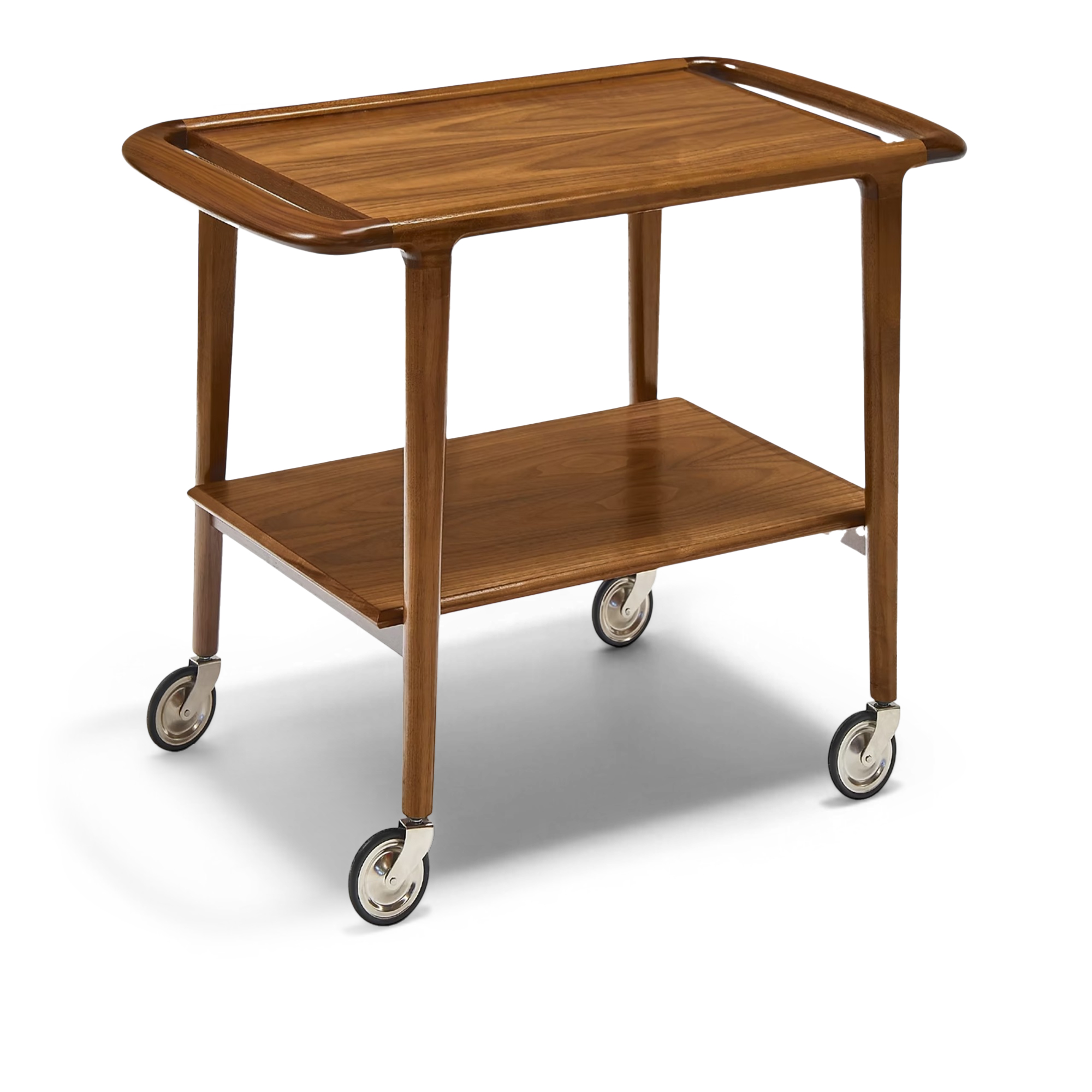 J.L. M&oslash;ller - Model 44 serving trolley Walnut, Lacq - Serveringsvagnar - Niels Otto M&oslash;ller - Tr&auml;f&auml;rgad - Tr&auml;