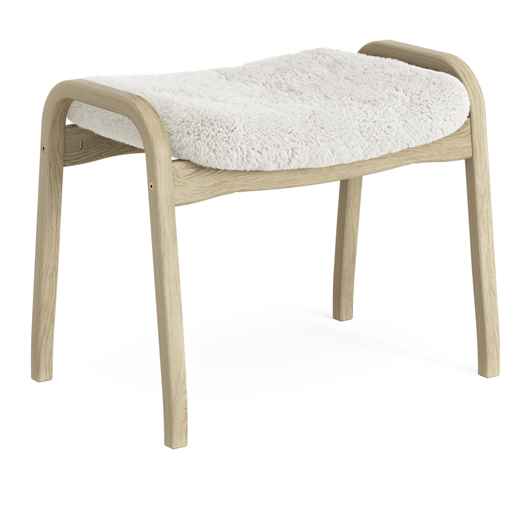 Swedese - Lamino fotpall naturlackad ek/fårskinn off-white - Fotpallar - Yngve Ekström - Beige - Trä/Ull