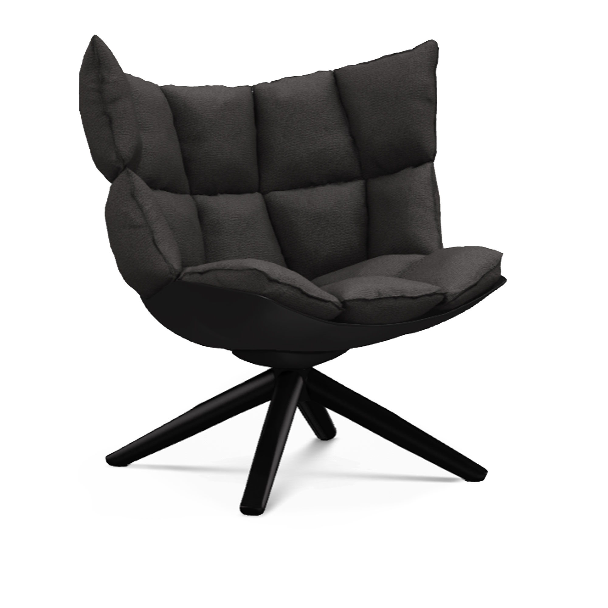 B&B Italia - Husk H2G Cat. A Astro 255 Black shell, black painted metal - Snurrfåtöljer - Patricia Urquiola - Grå - Metall/Textilmaterial/Syntetiskt