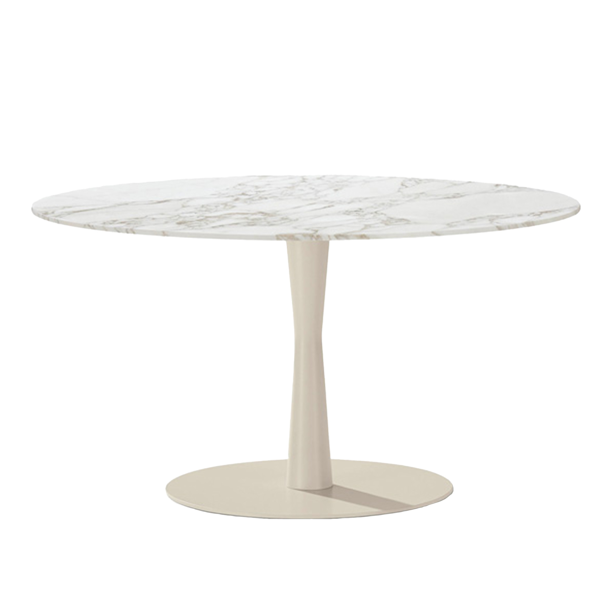 Poliform - Flute TableØ90 cm,Base Mat Grafite 04 Scratchproof, Top Matt Stardust Marble - Matbord - Roberto Barbieri - Grå - Metall/Sten