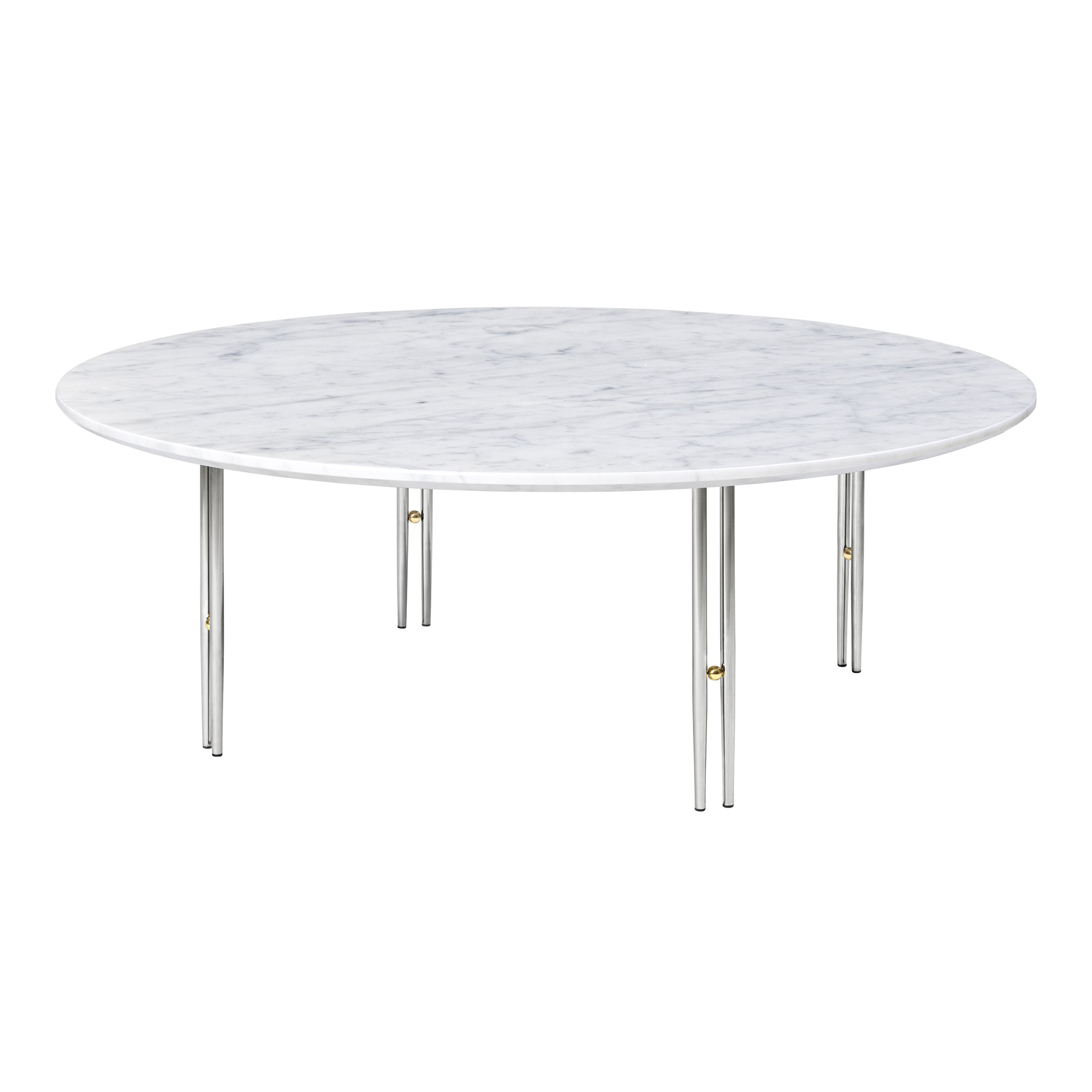 Gubi - IOI Coffee Table 100 cm Chrome / White Carrara - Soffbord - GamFratesi - Vit - Metall/Sten