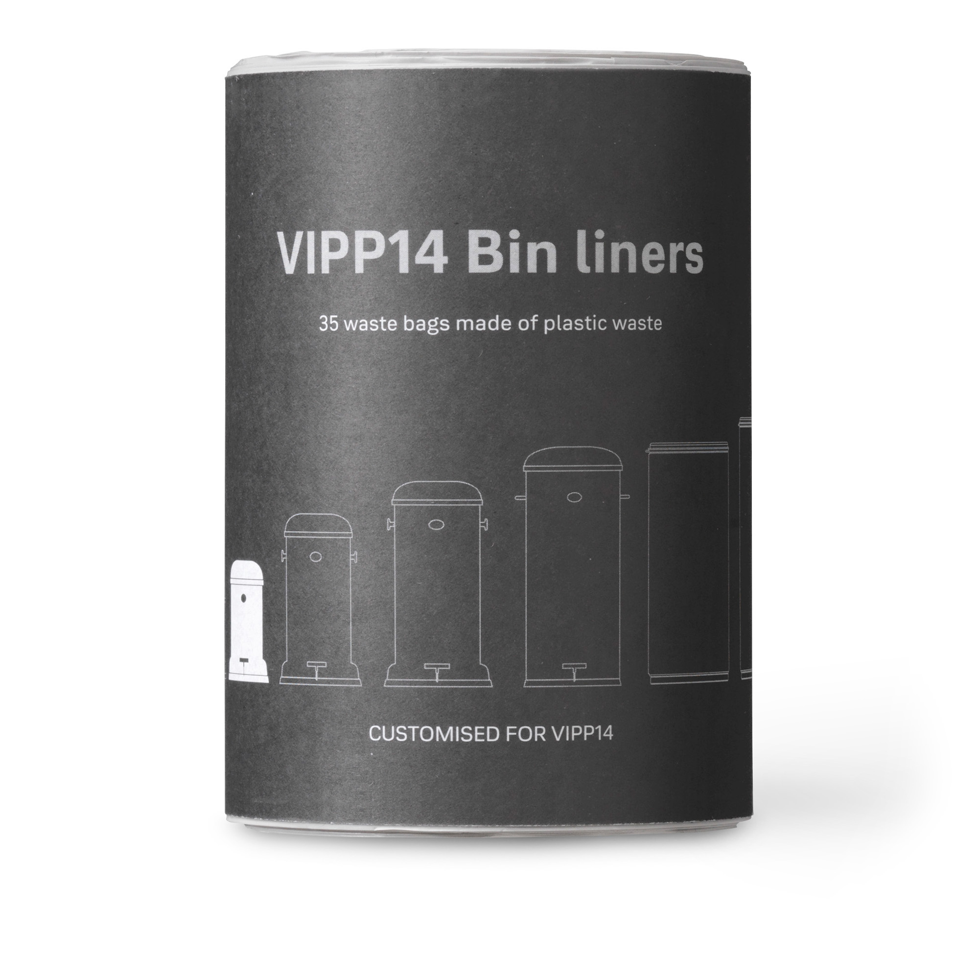 Vipp - Vipp14 återvunna sopsäckar - Pedalhinkar - Svart | Inredning - Badrumsinredning - Pedalhinkar | Möbelexperten