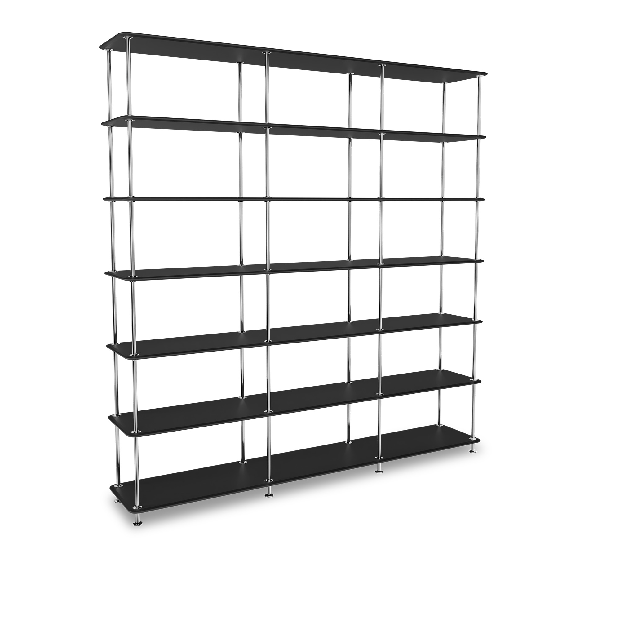 montana - montana free 666000 207-blackstructure 44c-chrome - hyllor & hyllsystem - jakob wagner - svart - metall/trä