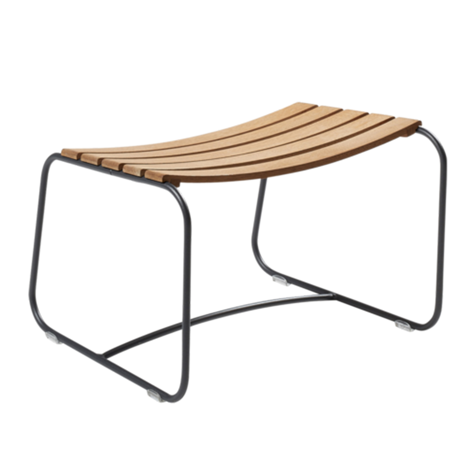 Fermob - Surprising Teak Footrest Anthracite - Utomhuspallar och puffar - Harald Guggenbichler - Grön - Metall/Trä | Utemöbler - Utestolar - Utomhuspallar Och Puffar | Möbelexperten