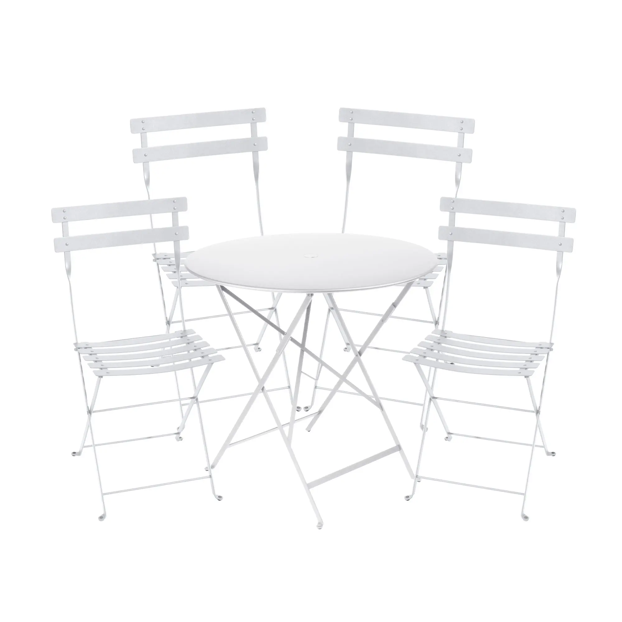 Bistro spisegruppe bord 77cm & 4 metall stoler