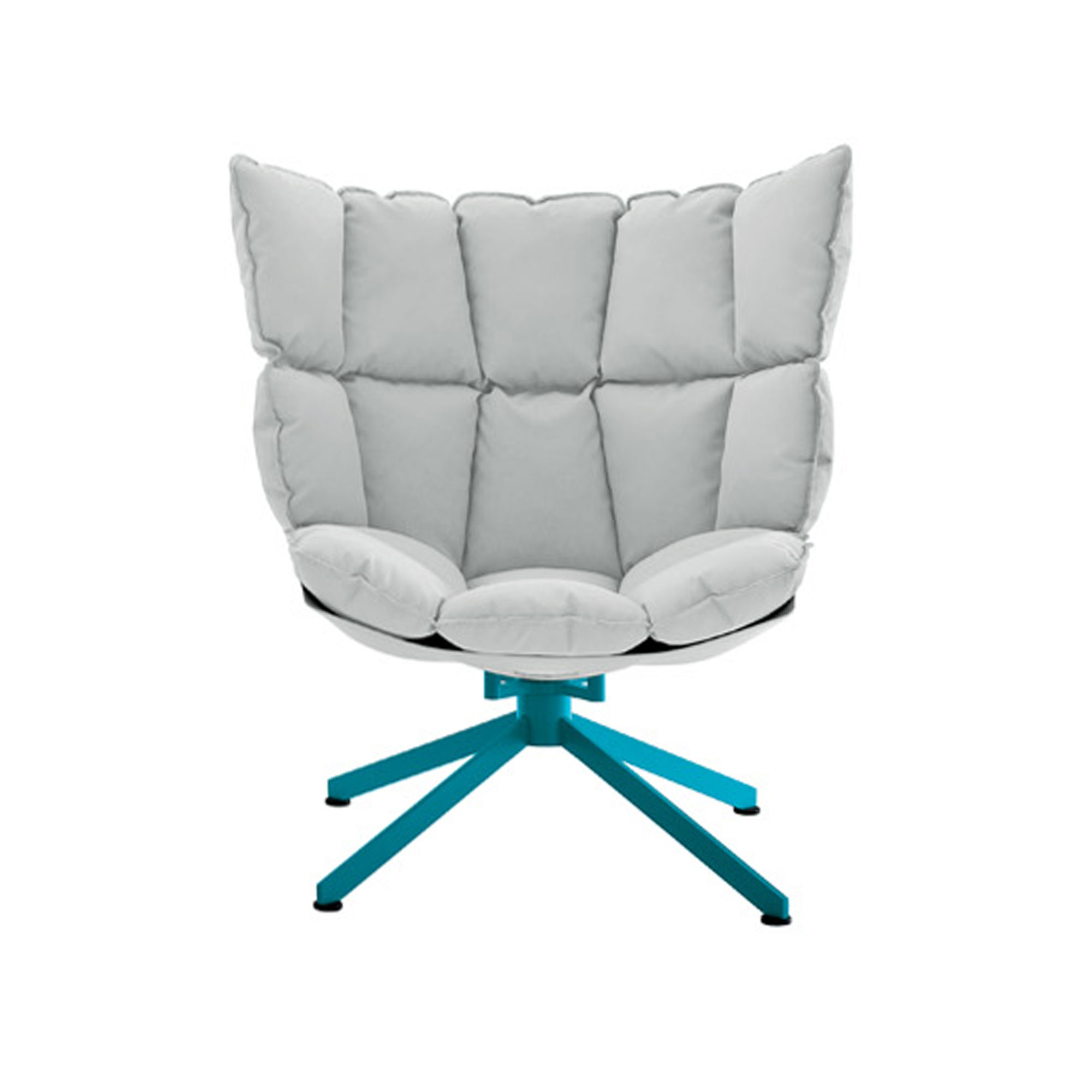 B&B Italia - Husk Outdoor Armchair Snug Sides H2, White Painted, Fabric Outdoor 02, Lusso Leila 203 - Utomhusfåtöljer - Patricia Urquiola - Metall/Plast