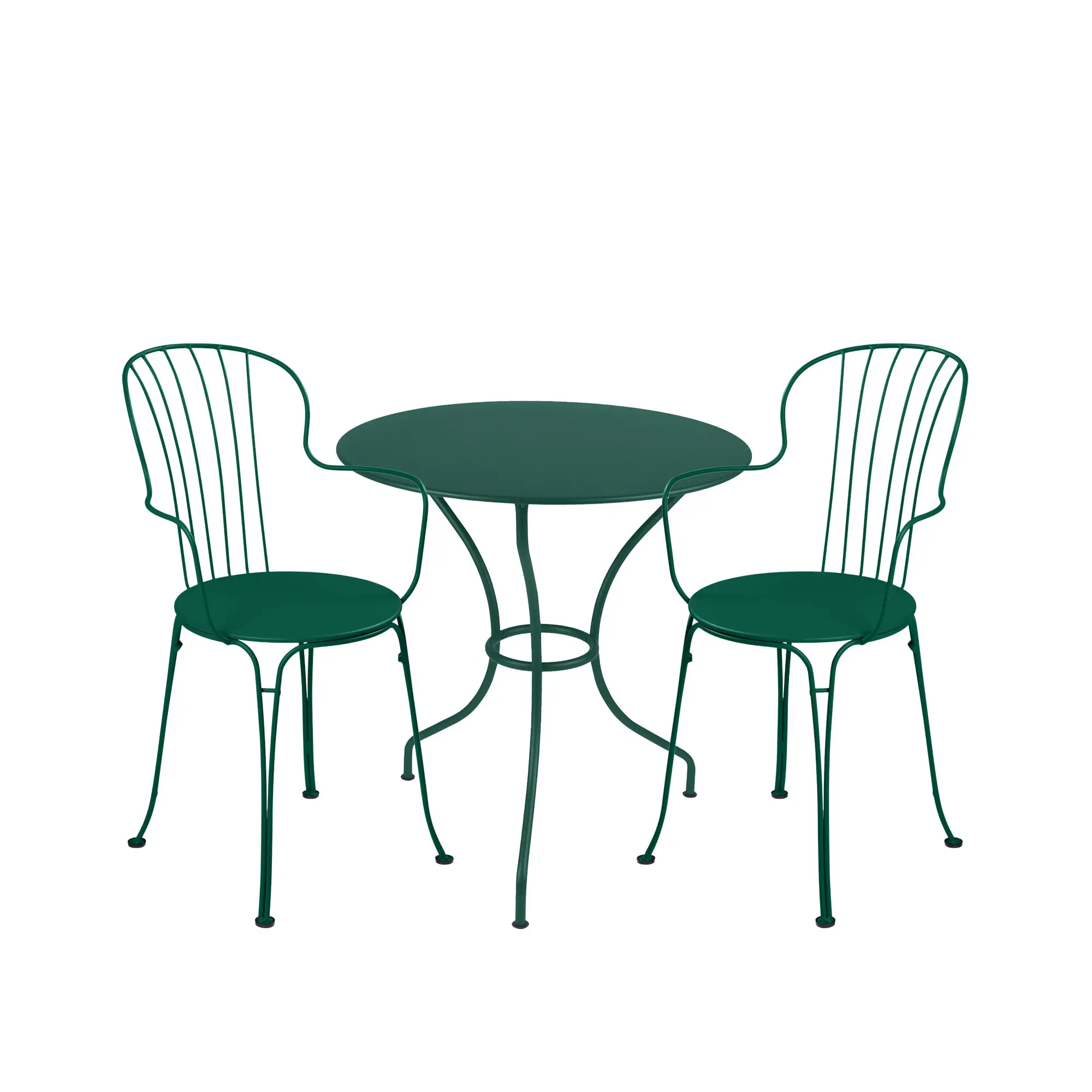 Opéra+ matgrupp pedestalbord Ø67cm & 2 karmstolar