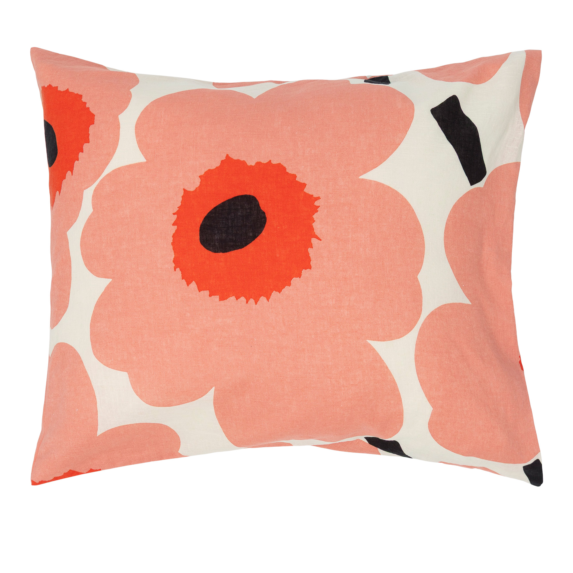 Marimekko - UNIKKO PC 50x60 CM, off white, coral, o.red, charcoal - Örngott - Maija Isola | Textilier - Sovrumstextilier - Örngott | Möbelexperten