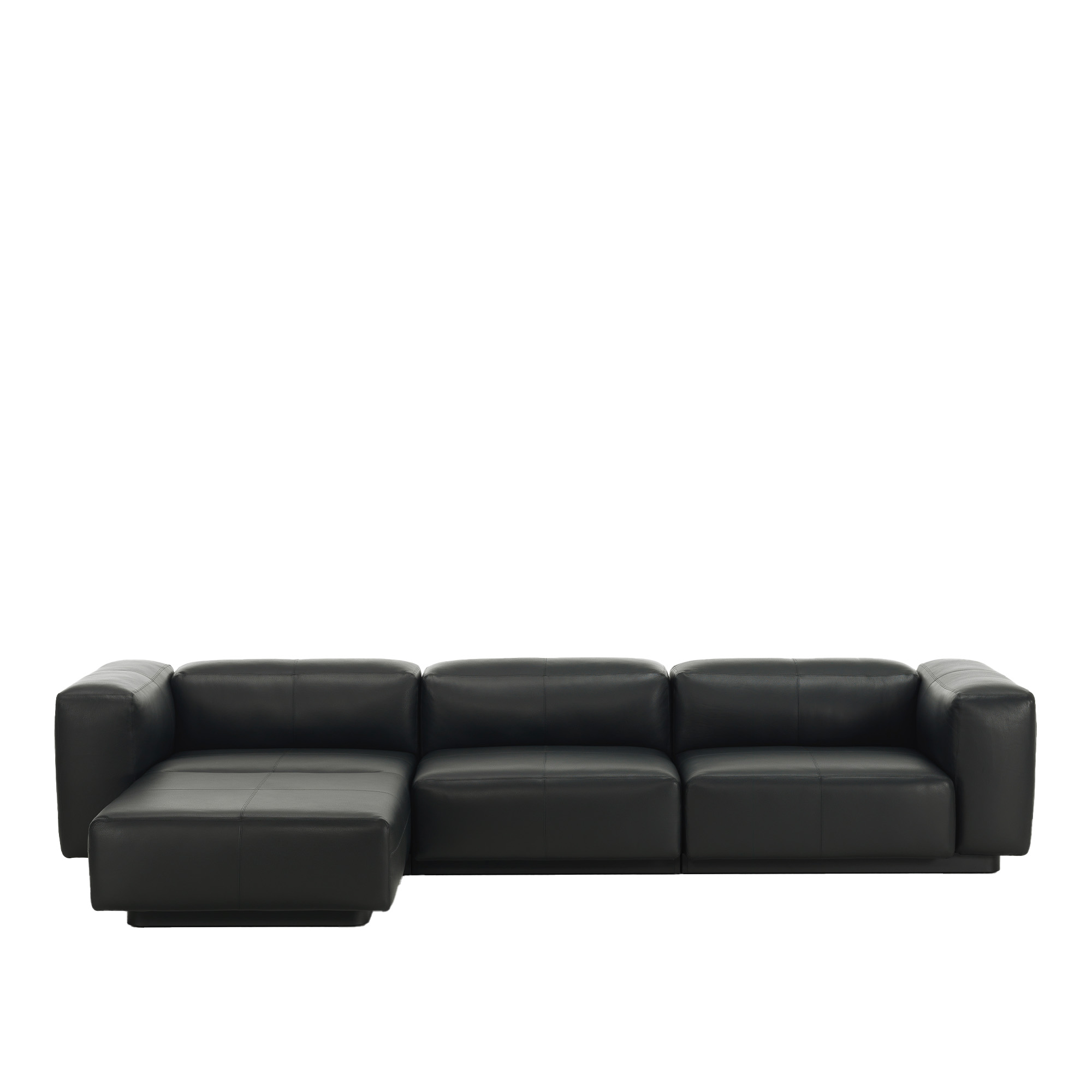 Vitra - Soft Modular Sofa - Divan 3-sits, Divan - Vänster, Läder: Kat. L20 - Leather - 66 - Soffor - Jasper Morrison - Svart | Möbler - Soffor Och Dagbäddar - Soffor | Möbelexperten