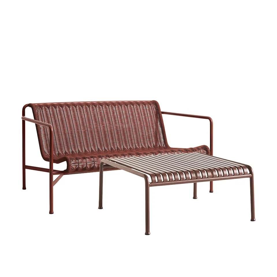 Palissade cord loungegrupp med loungesoffa & lågt trädgårdsbord