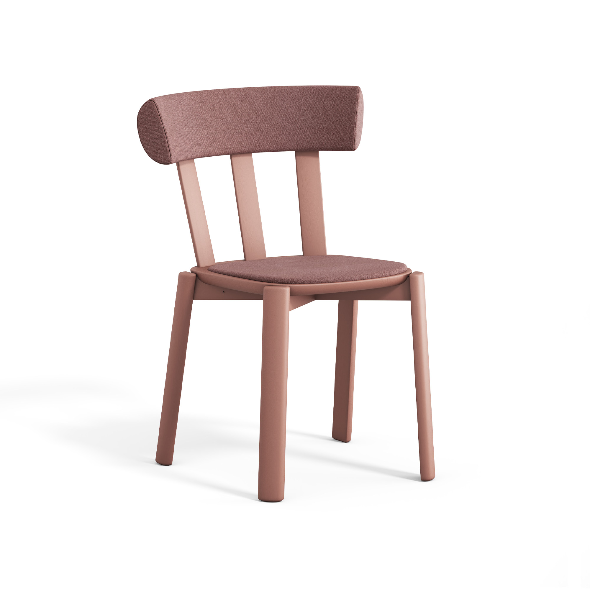 Stolab - Alt Stol Klädd Björk, Malva 27, Vidar 4, Col 633 Pink - Matstolar - Form Us With Love - Rosa - Trä