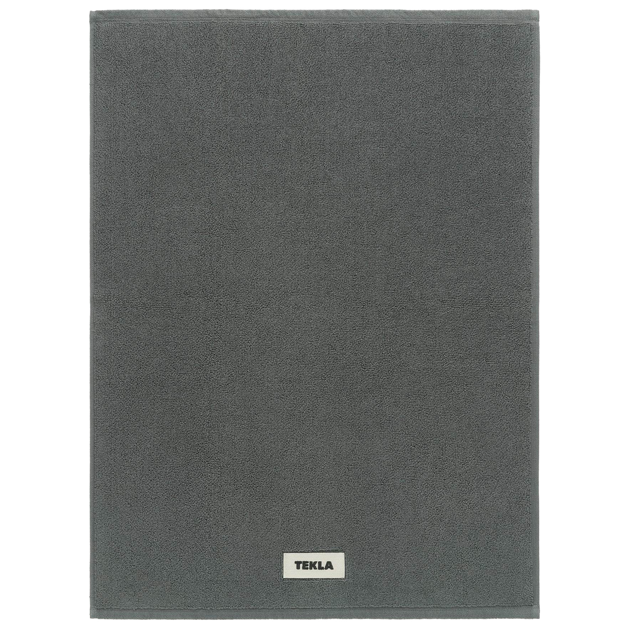 tekla -  terry solid charcoal grey badrumsmatta 50 x 70 cm - bomullsmattor - grå