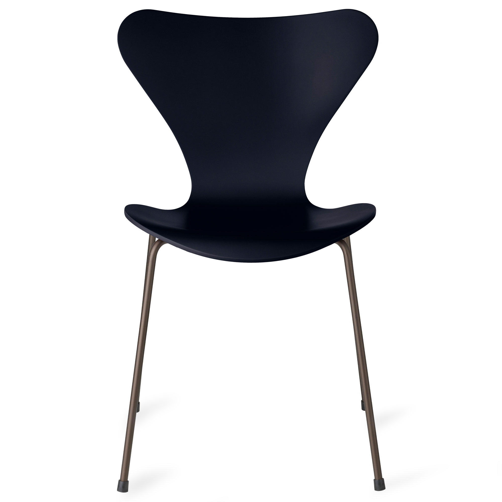 Fritz Hansen - Sjuan 3107 stol lackerad bokfanér brown bronze / midnight blue - Matstolar - Arne Jacobsen - Blå - Metall/Trä | Möbler - Stolar Och Pallar - Matstolar | Möbelexperten