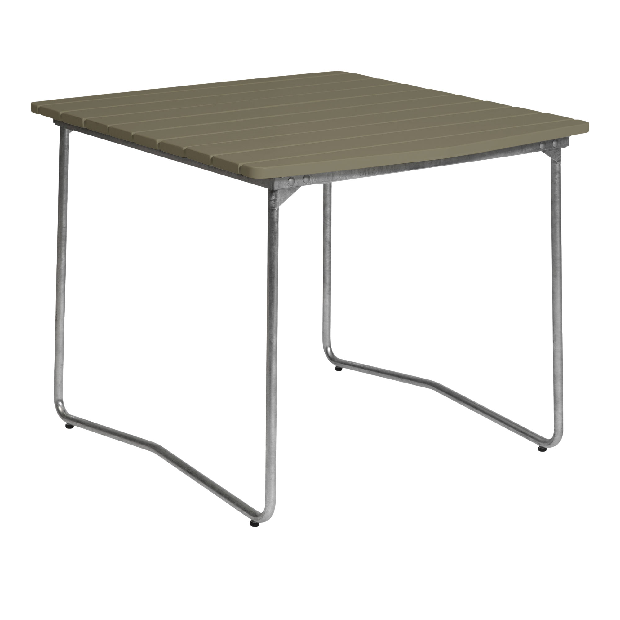 Grythyttan Stålmöbler - Bord B31 84 cm Varmförzinkat stativ Ljusgrön ek - Matbord utomhus - Grön | Utemöbler - Utebord - Matbord Utomhus | Möbelexperten