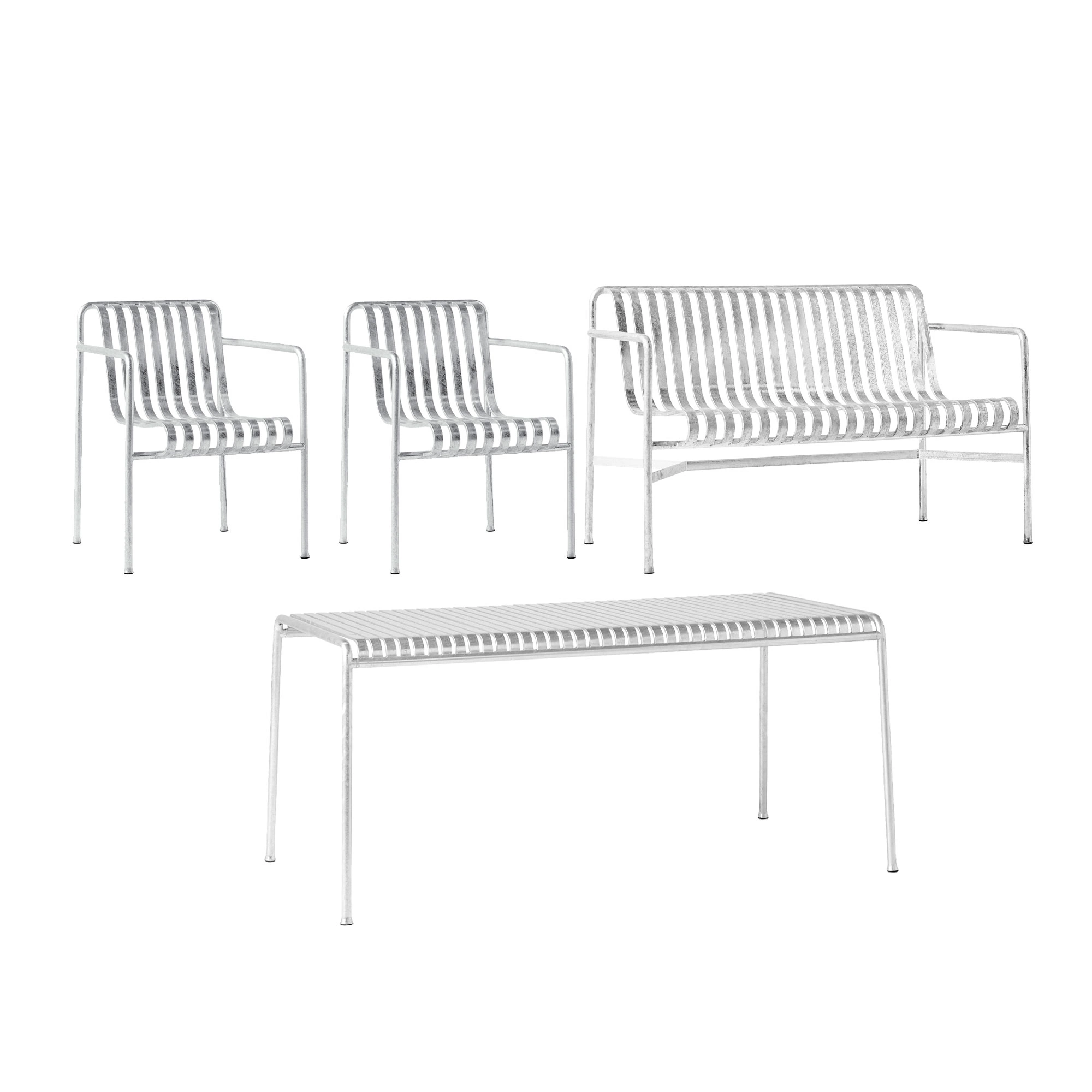 HAY - Palissade Set 4 Hot Galvanised - Matstolar utomhus - Ronan & Erwan Bouroullec - Grå