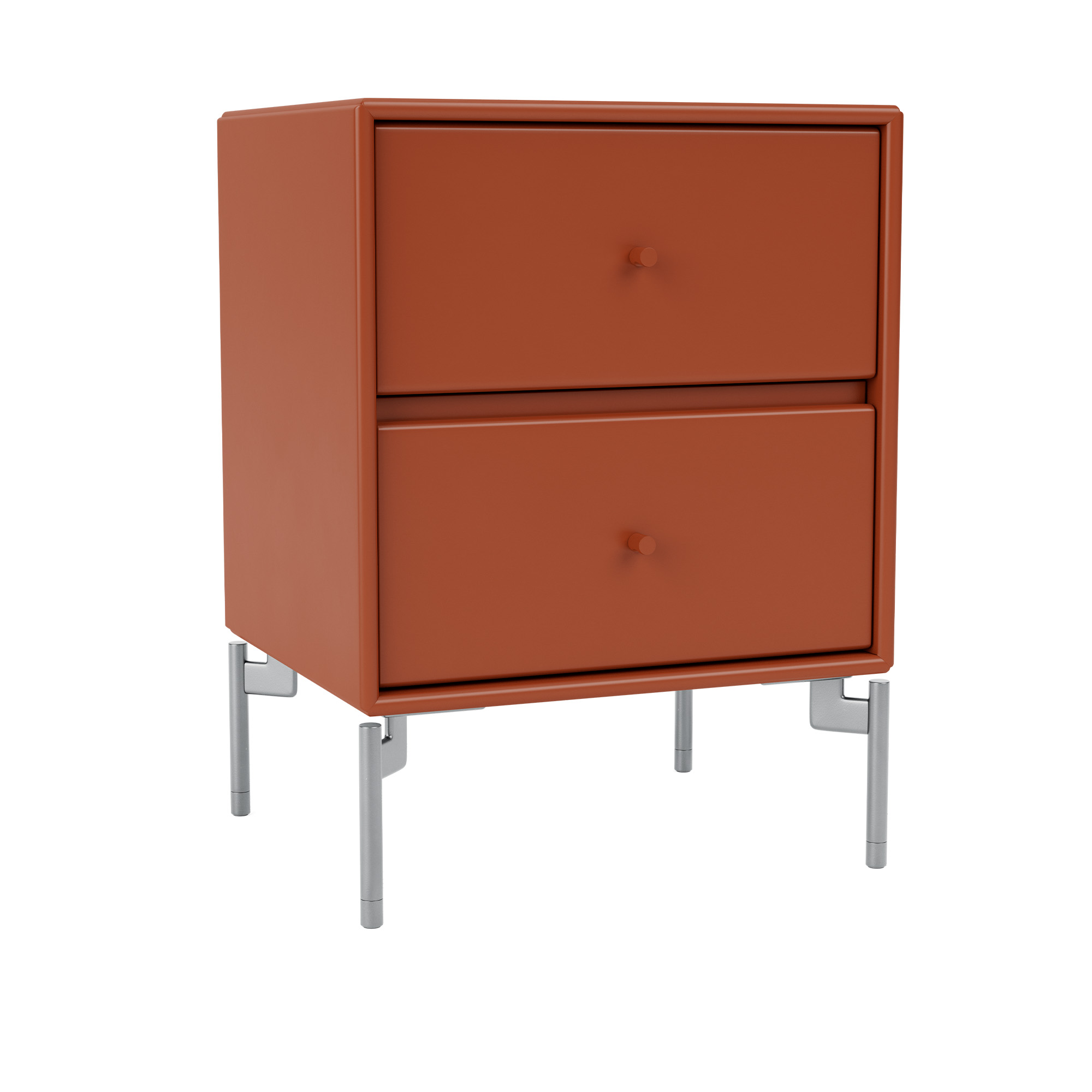 montana - drift drawer module 162-hokkaido matt chrome - sängbord - peter j. lassen - röd - trä