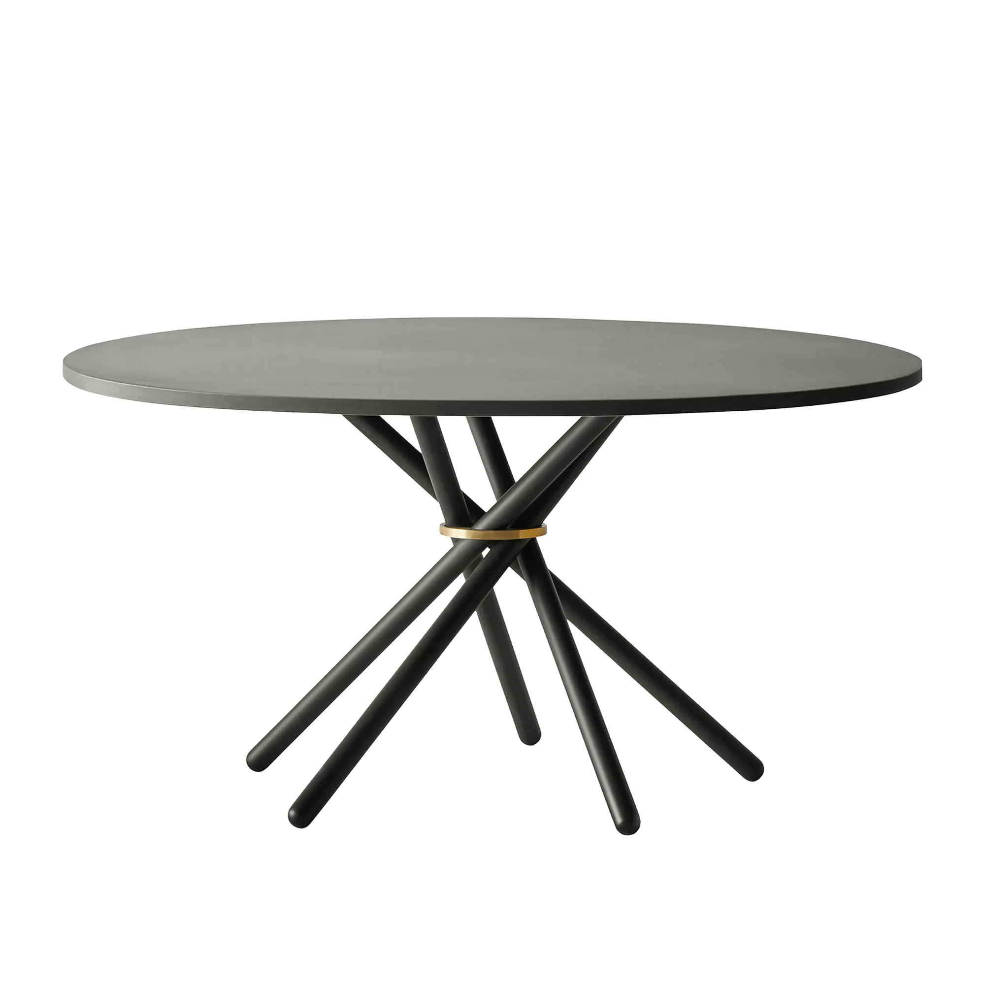 Hector 140 - Dining Table, Linoleum Conifer / Dark Oak / Brass