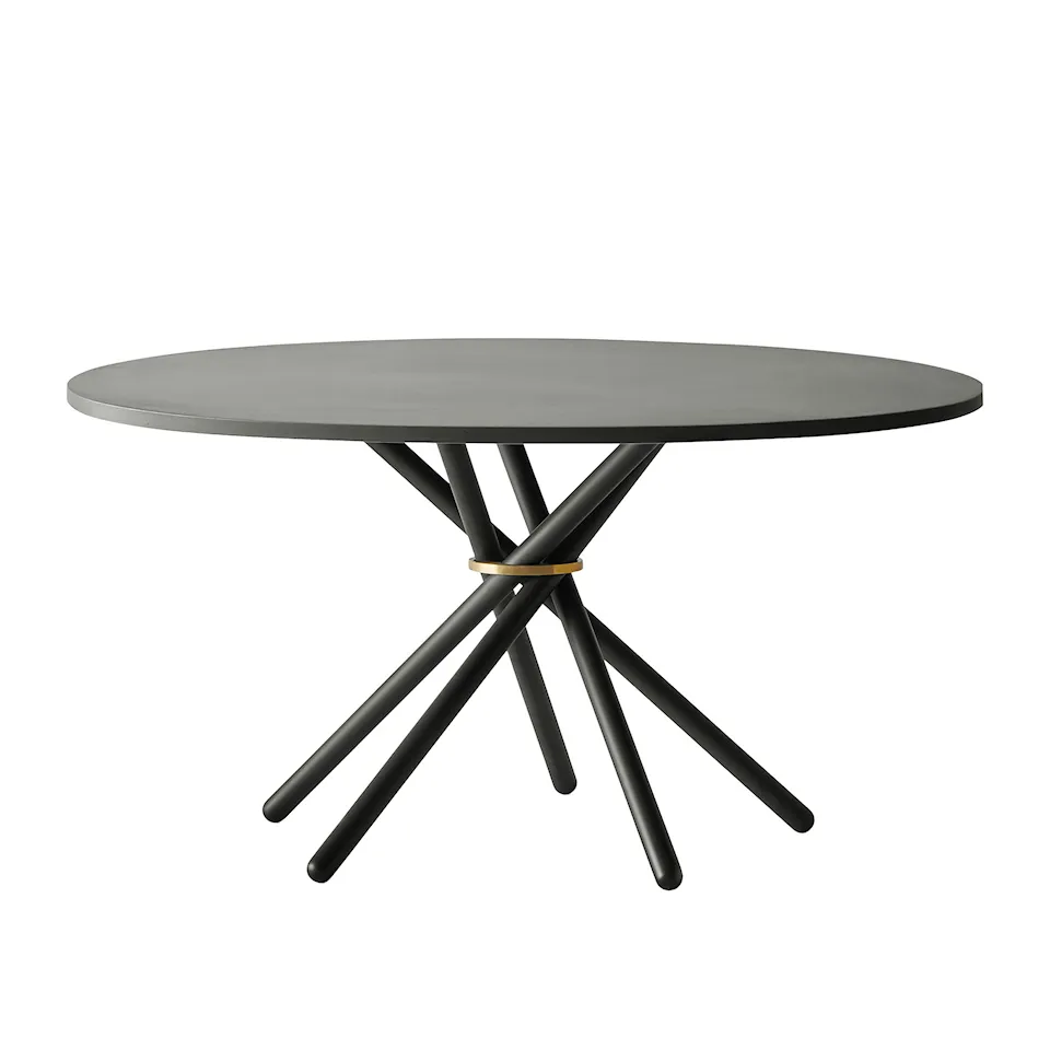 Hector 140 - Dining Table, Linoleum Conifer / Dark Oak / Brass