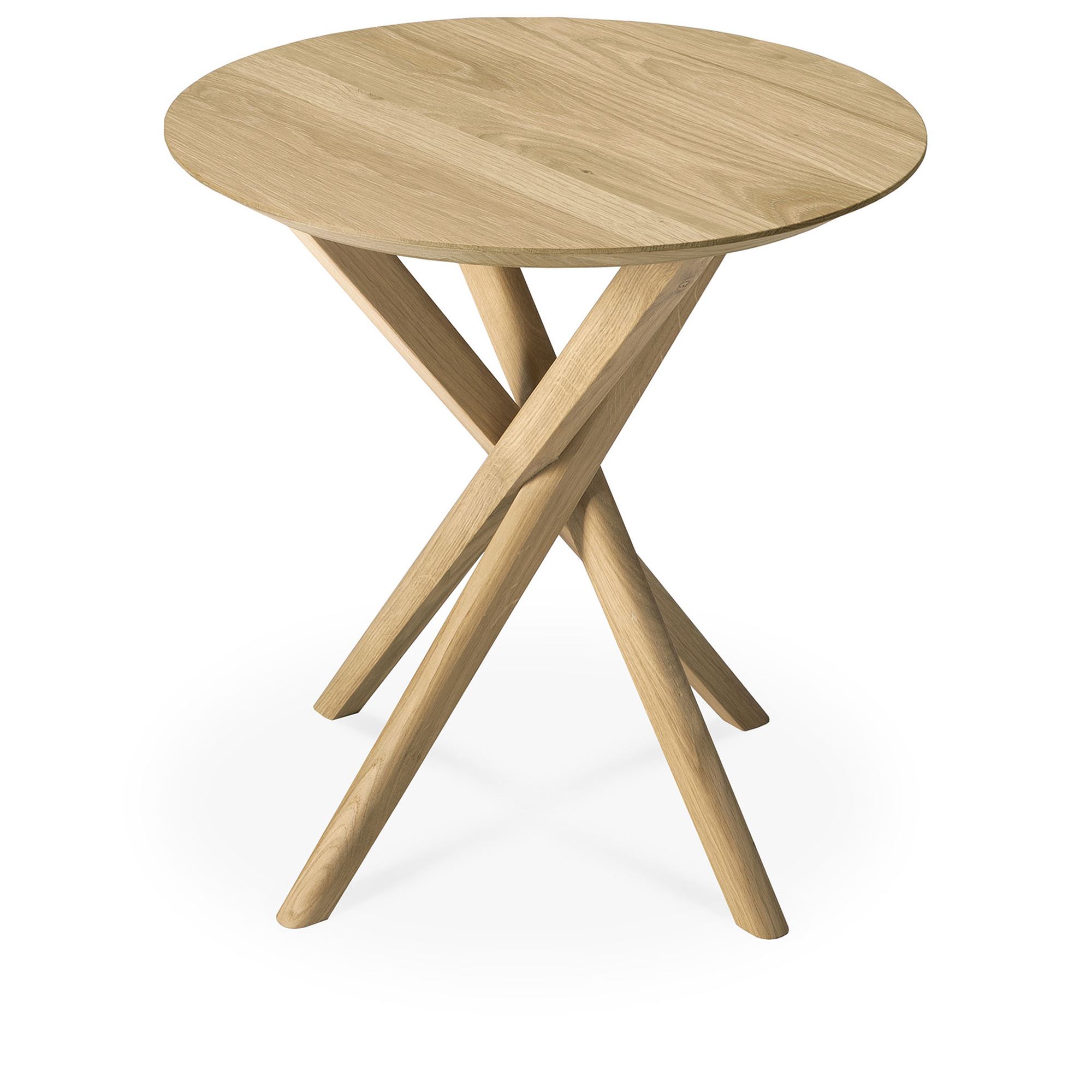 Ethnicraft - Mikado Round Side Table Oak - Sidobord - Alain Van Havre - Träfärgad - Trä | Möbler - Bord - Sidobord | Möbelexperten