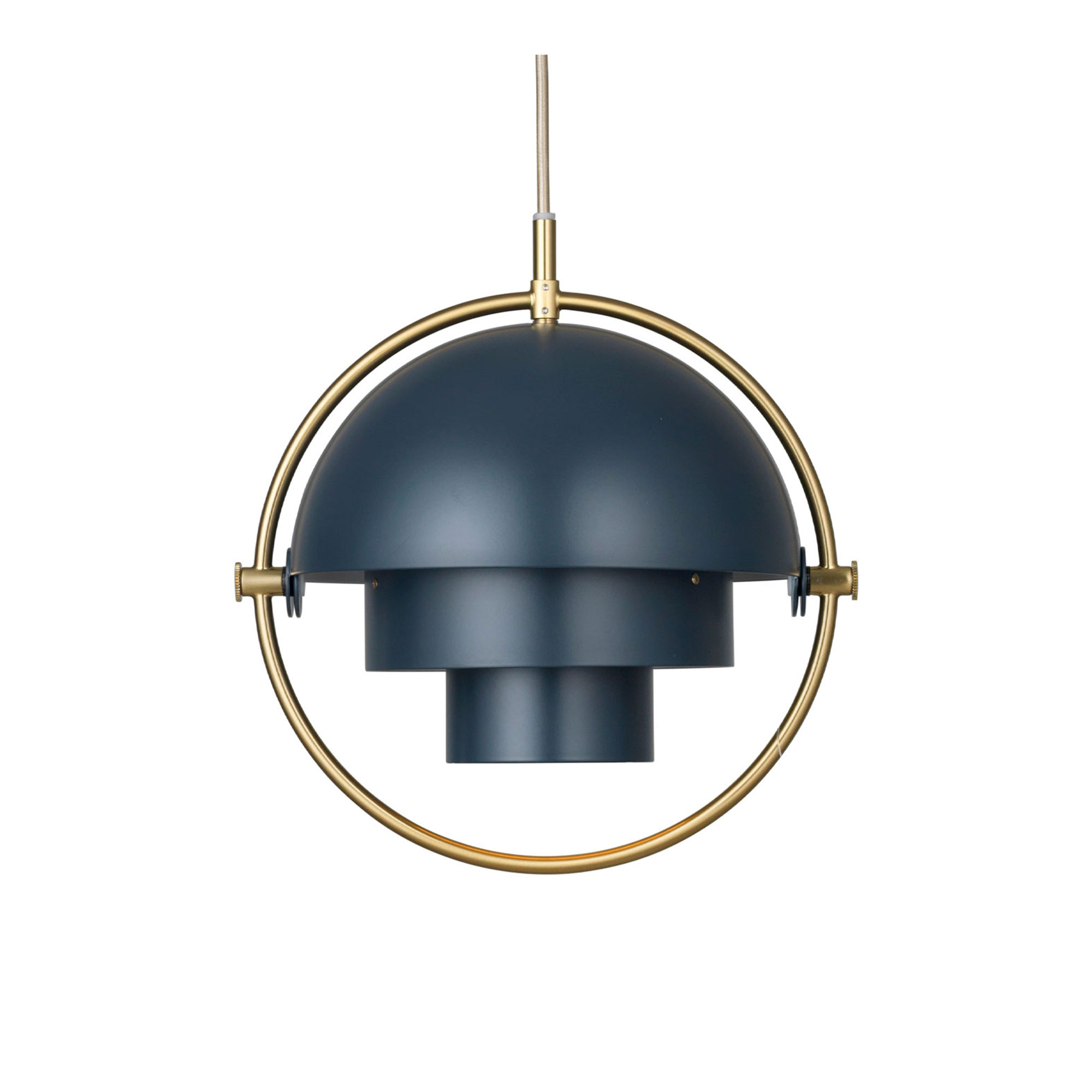 Gubi - Multi-Lite Pendant (Base: Brass, Shade: Midnight Blue) - Pendellampor - Louis Weisdorf - Blå