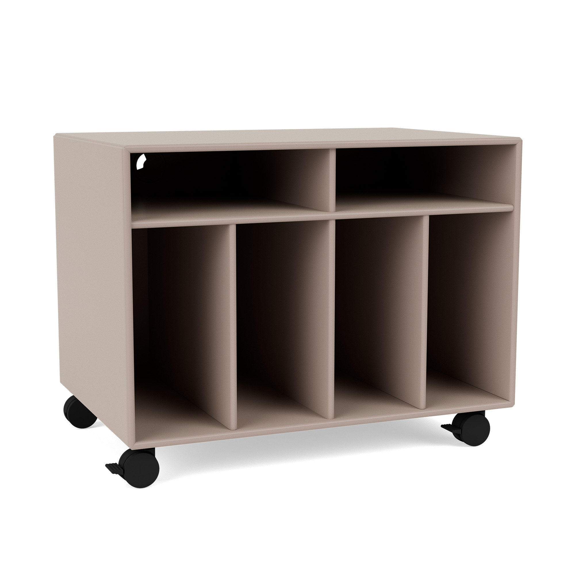 montana - spin i vinyl storage, 05-castorscr70black, 137 mushroom - tv-bänkar - peter j. lassen - beige - mdf