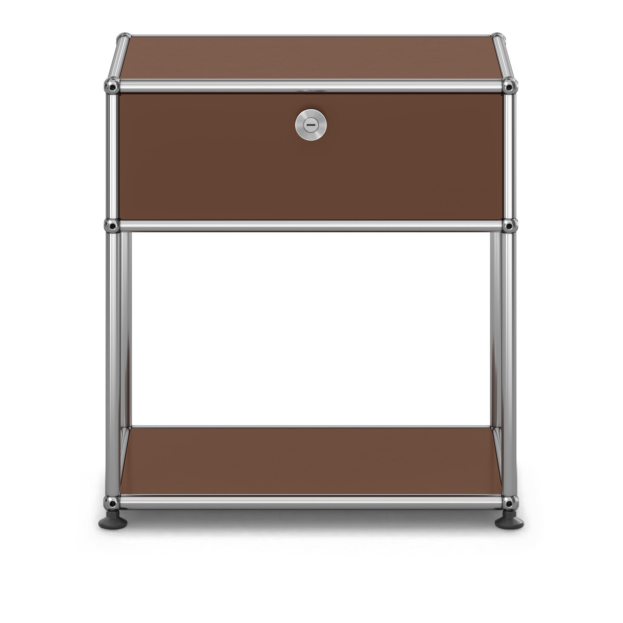 USM - USM Haller Bedside Table M54 USM Brown - Sängbord - Fritz Haller & Paul Schärer - Brun - Metall | Möbler - Bord - Sängbord | Möbelexperten