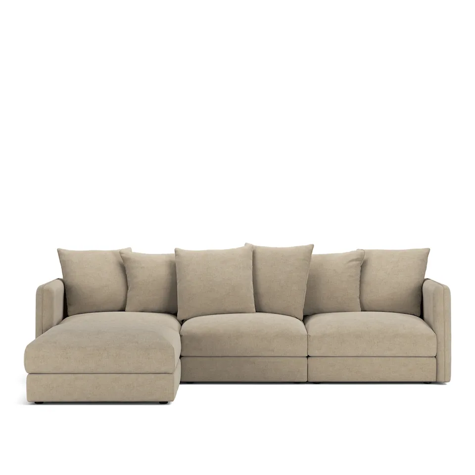 Pavarotti 3-Seater + Footstool, Fixed Cover, Cushion Variant 01, Sienna Tonal 01