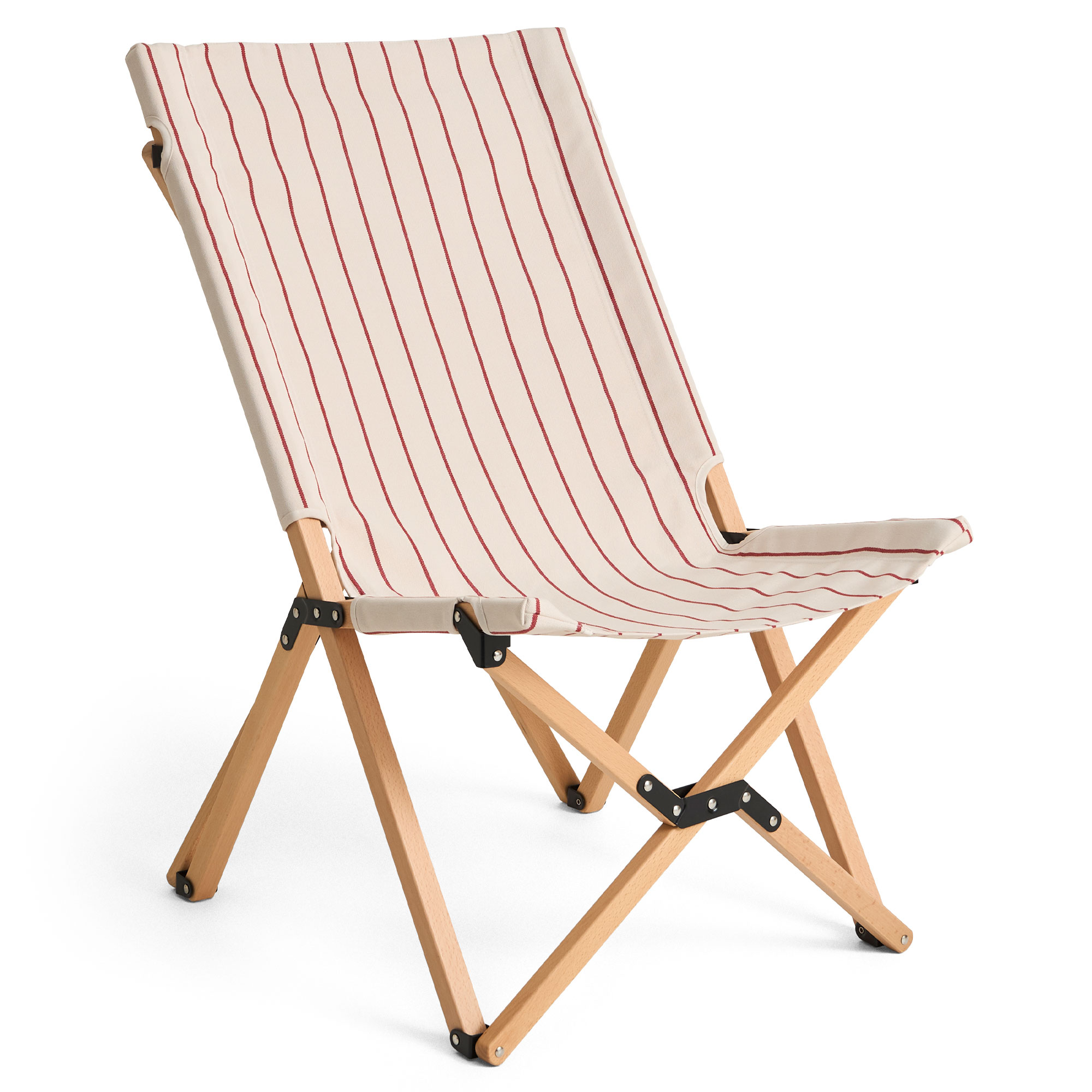 HAY - Outdoor Market Folding Chair beige with red stripe - Solstolar och sols&auml;ngar - Jasper Morrison - Beige - Tr&auml;