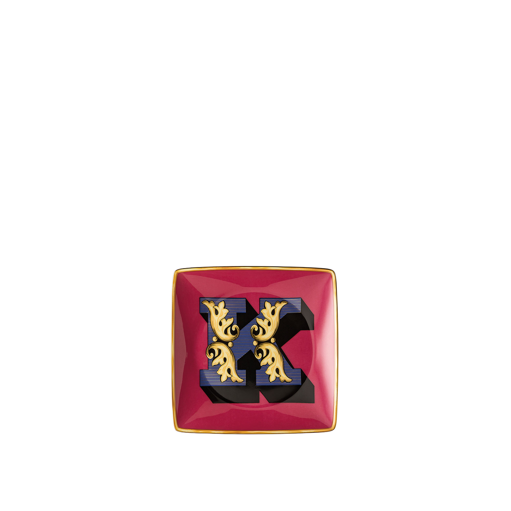 Versace - Alphabet Plate K - 12 cm - Uppläggningsfat - Flerfärgad
