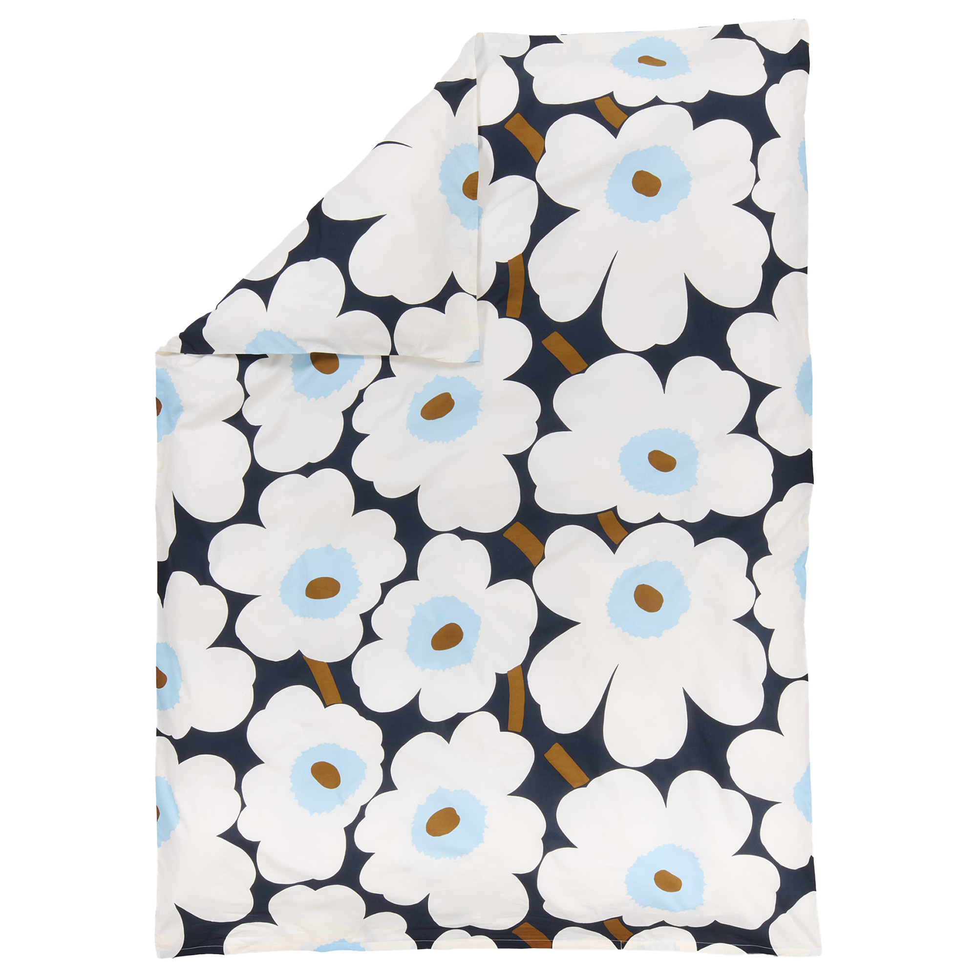Marimekko - Unikko Dc 240x220 cm Off White, Blueberry, C.blue - Dynetrekk - Maija Isola