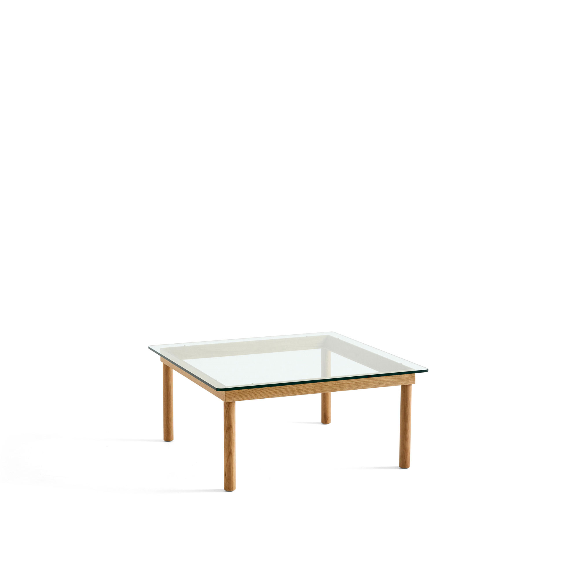 HAY - Kofi Water-Based Lacquered Oak Frame W. Clear Reeded Glass Tabletop 80X80 - Soffbord - Martin Solem