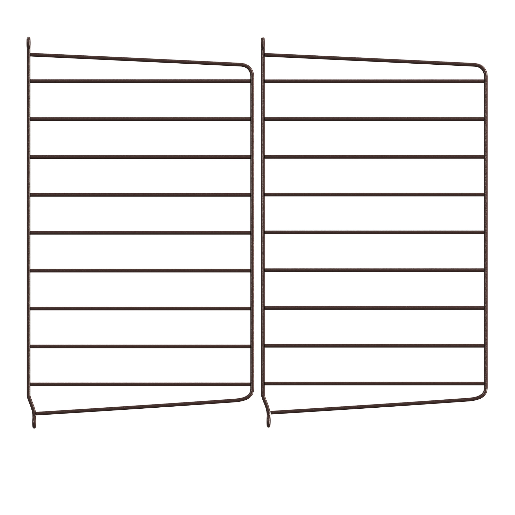 string - väggavel 50 x 30 cm 2-pack mörkbrun - hyllor & hyllsystem - brun - metall