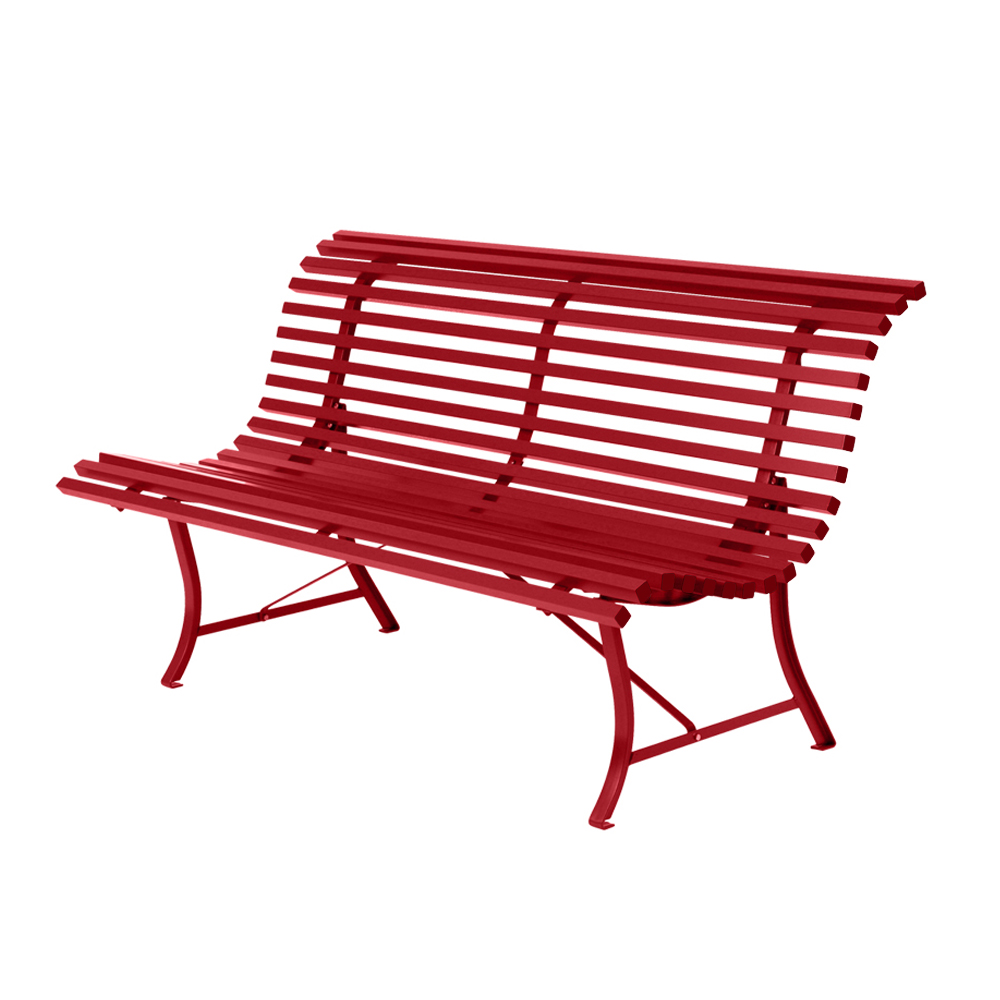 Fermob - Louisiane Bench 150 cm Poppy 67 - Trädgårdsbänkar - Röd - Metall