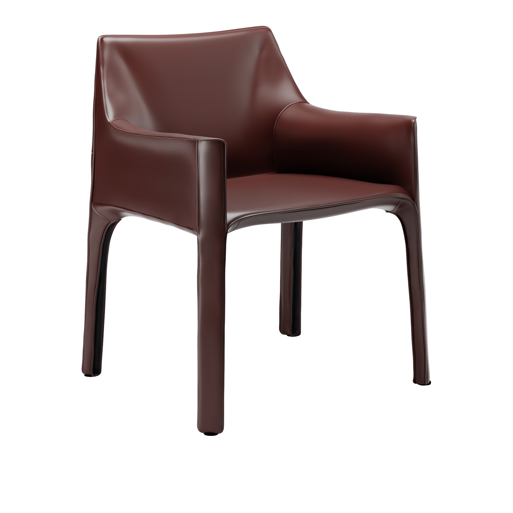Cassina - 413 Cab, Sadelläder Russian Red - Spisestoler - Mario Bellini - Rød - Lær/Metall
