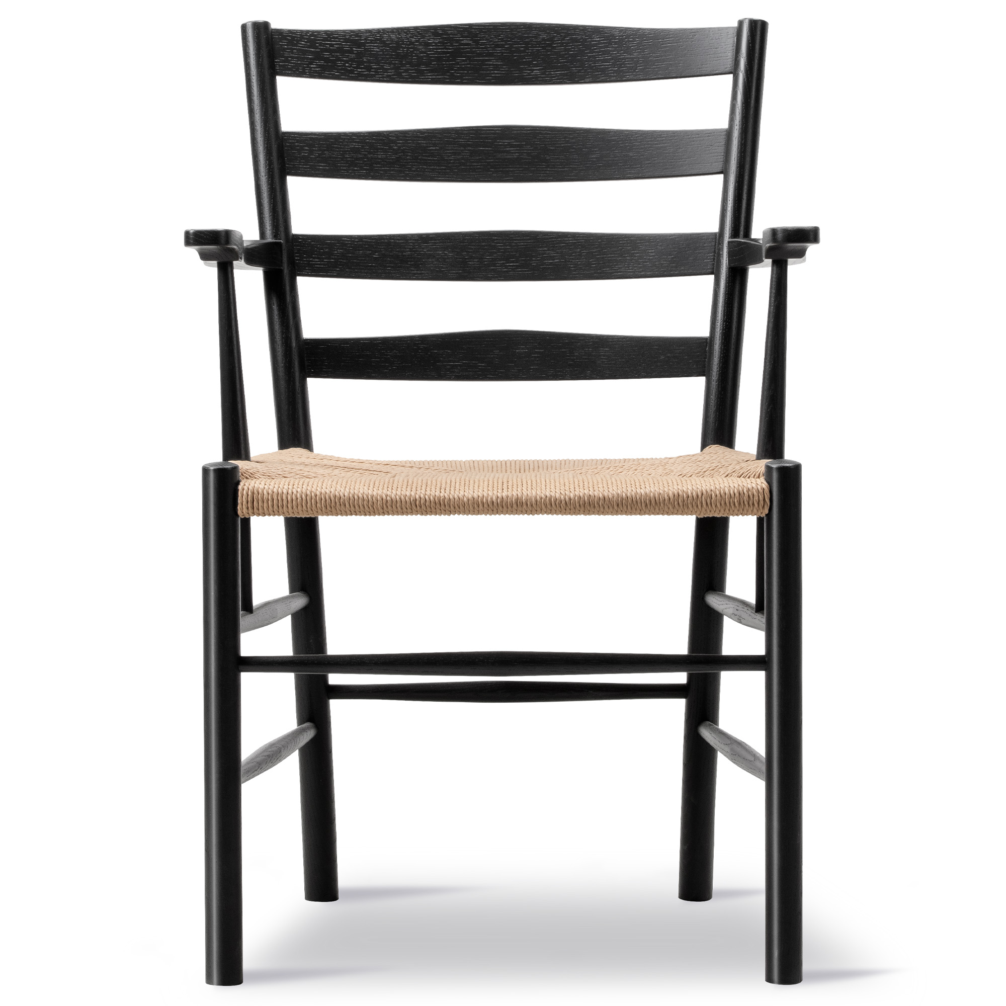 Fredericia Furniture - Klint Armchair - Oak black lacquer - Natural paper cord - Matstolar - Kaare Klint - Träfärgad - Trä