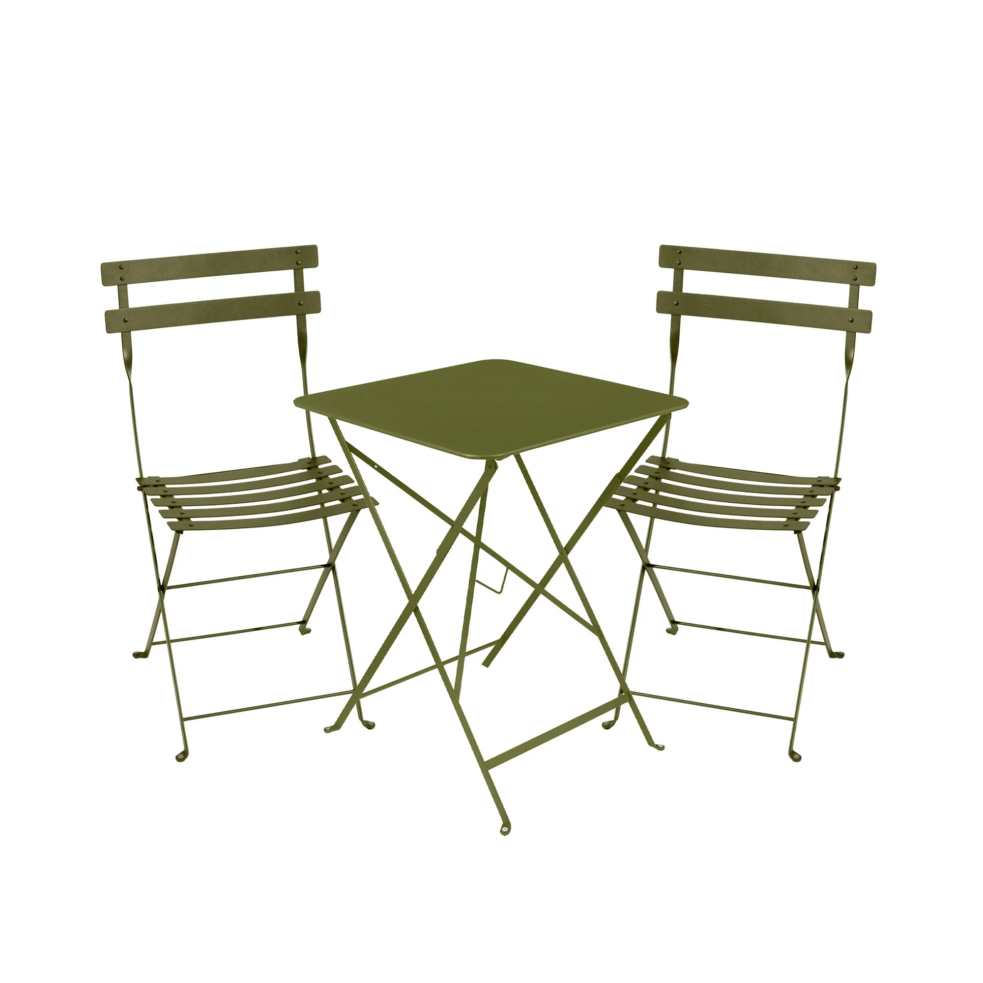 Bistro matgrupp bord 57cm & 2 metall stolar