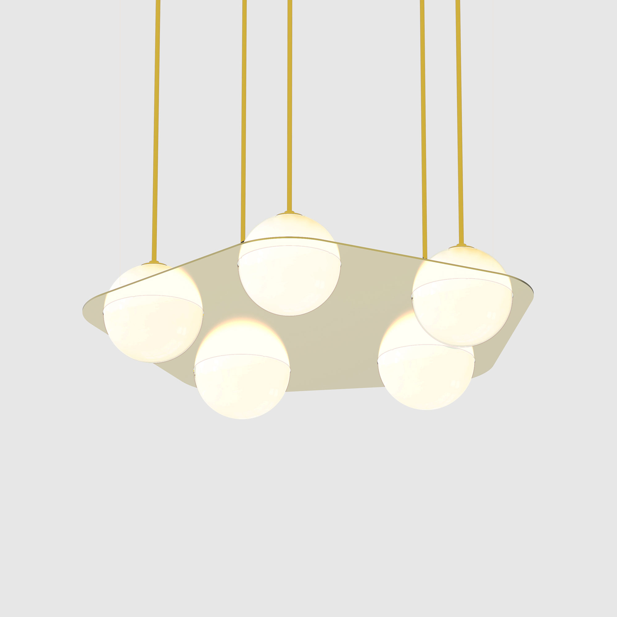 Lambert & Fils - Laurent 04, Parallel, Brass frame, Gold wires, Black canopy - Pendellampor - Guld