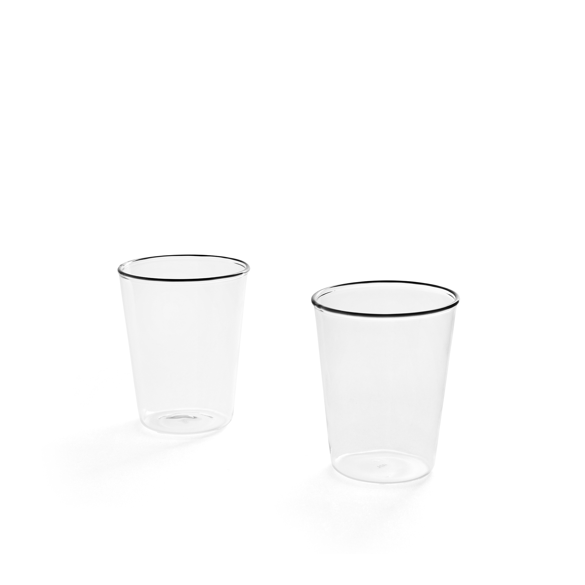 HAY - Rim Glass Set Of 2 - Clear With Black Rim - Dricksglas - Transparent