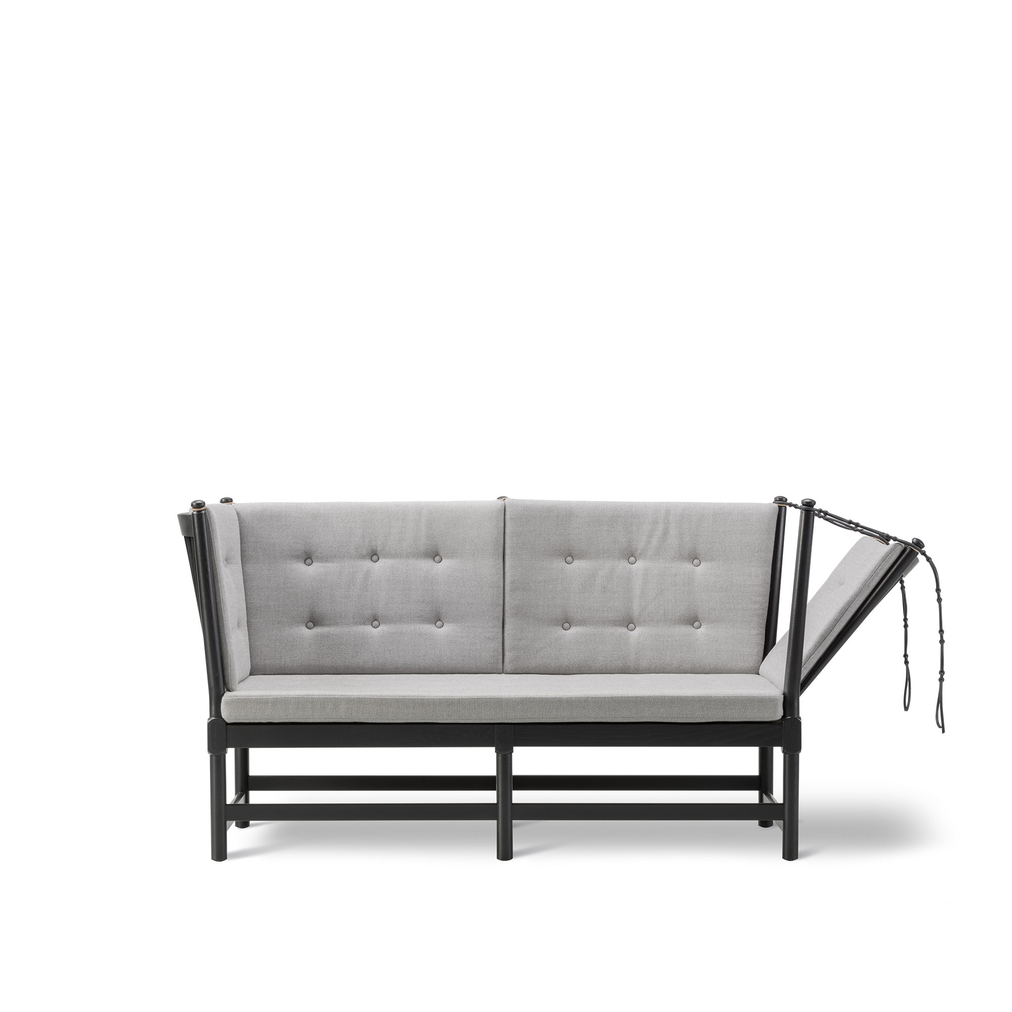 Fredericia Furniture - The Spoke-Back Sofa 2 Seater, Svartlackerad ek, Tyg 1, 4101 Capture - Soffor - Børge Mogensen - Beige | Möbler - Soffor Och Dagbäddar - Soffor | Möbelexperten