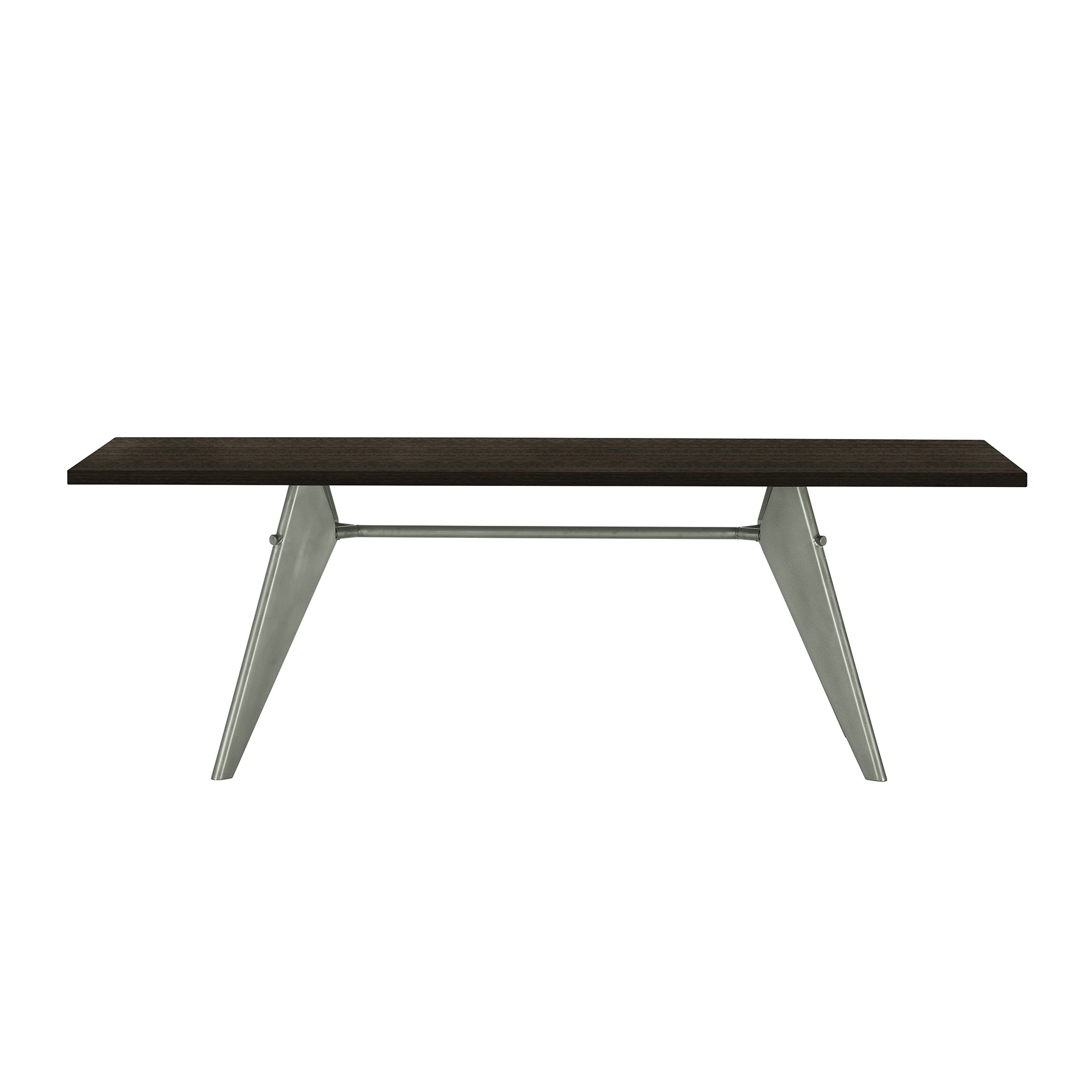 Vitra - EM Table 180 Prouvé Gris Vermeer / Dark Solid Oak - Matbord - Jean Prouvé - Grön,Brun,Träfärgad - Metall/Trä