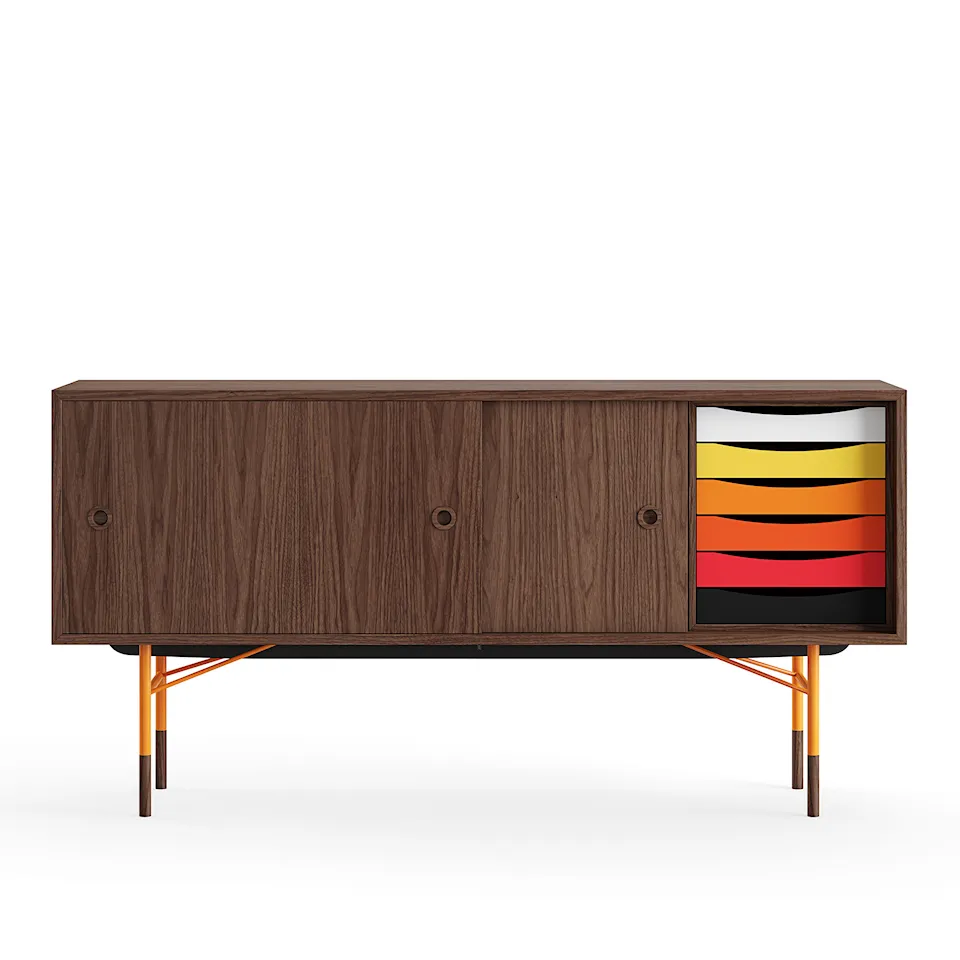 Sideboard Warm med lådor Walnut Veneer