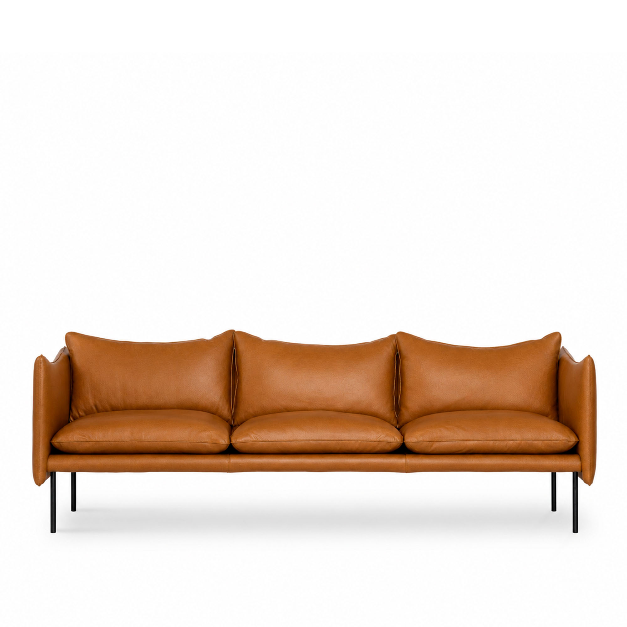Fogia - Tiki Soffa, 3-sits, Svart Underrede, L&auml;der Elmosoft Cognac 54035 - Soffor - Andreas Engesvik - Brun