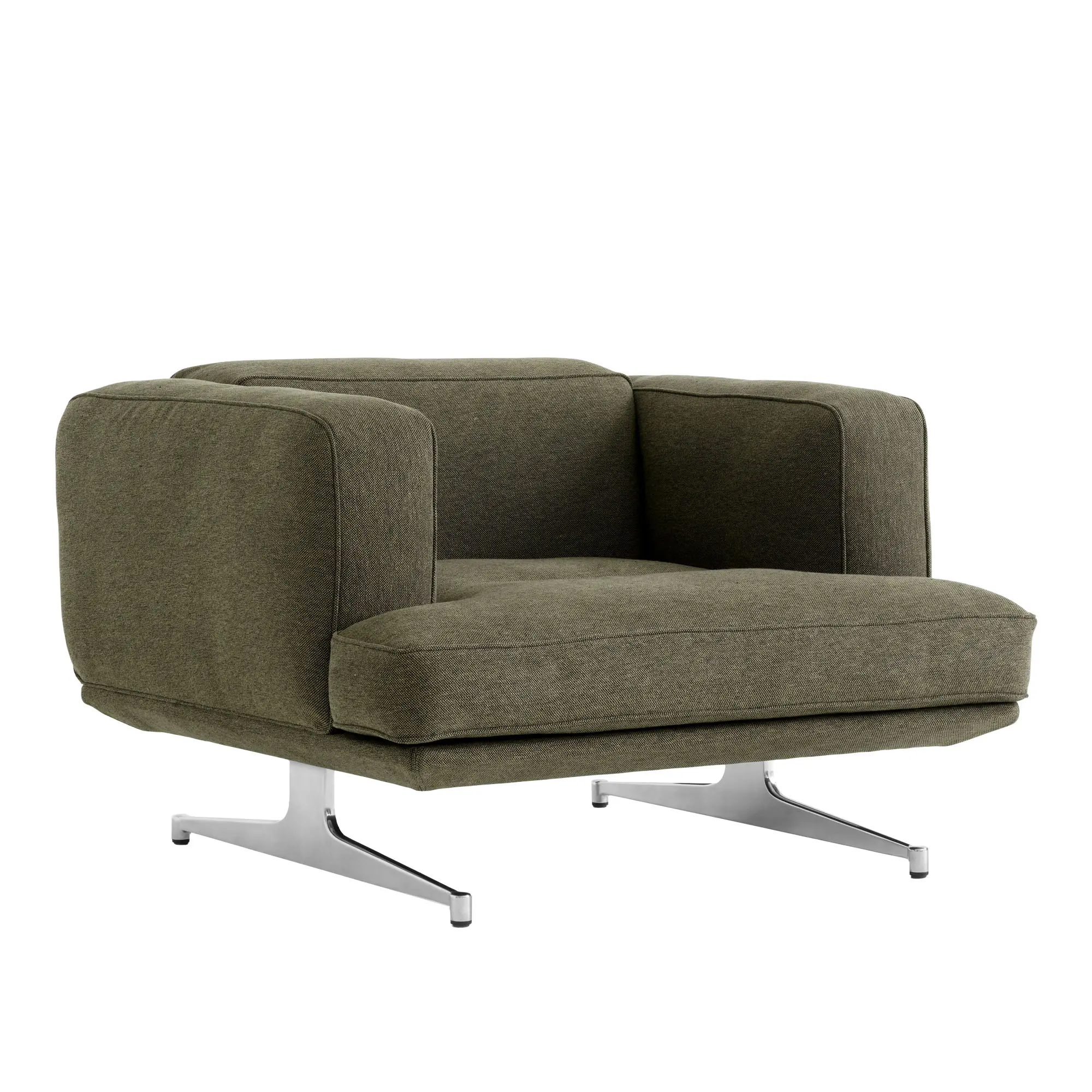 Inland AV21 1-sits soffa polerad aluminium ben