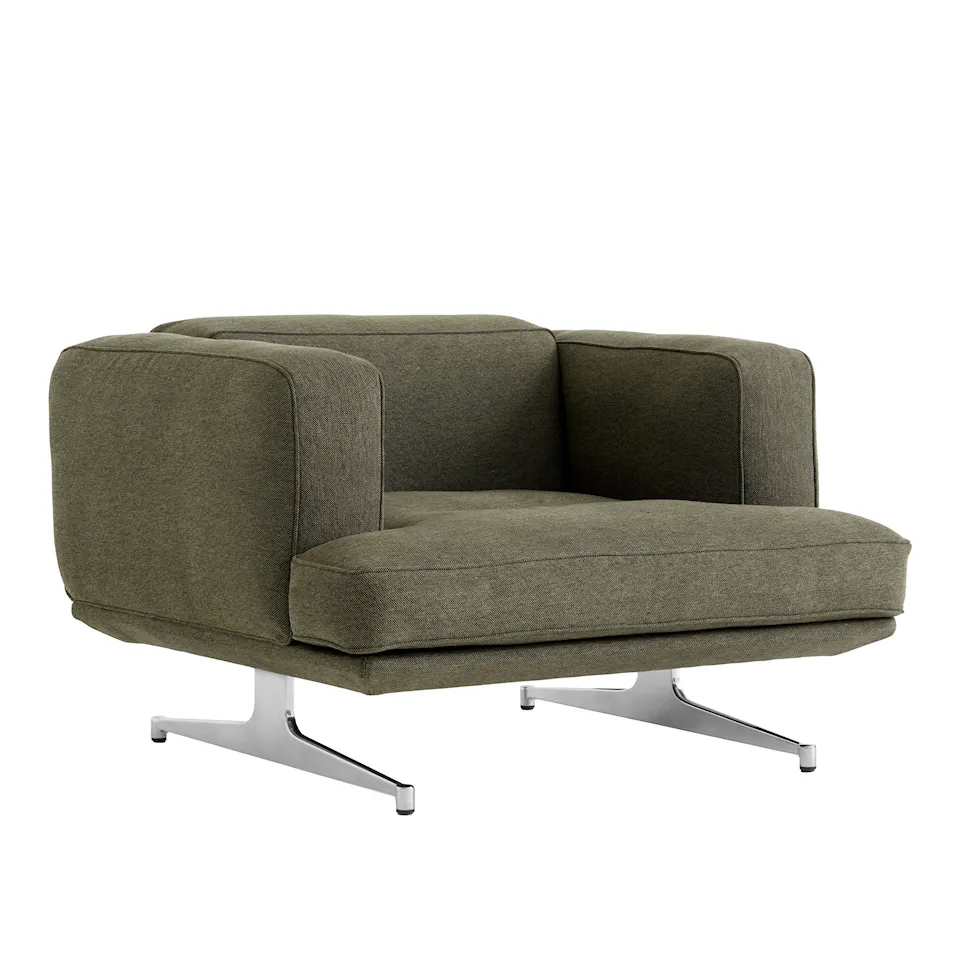 Inland AV21 1-sits soffa polerad aluminium ben