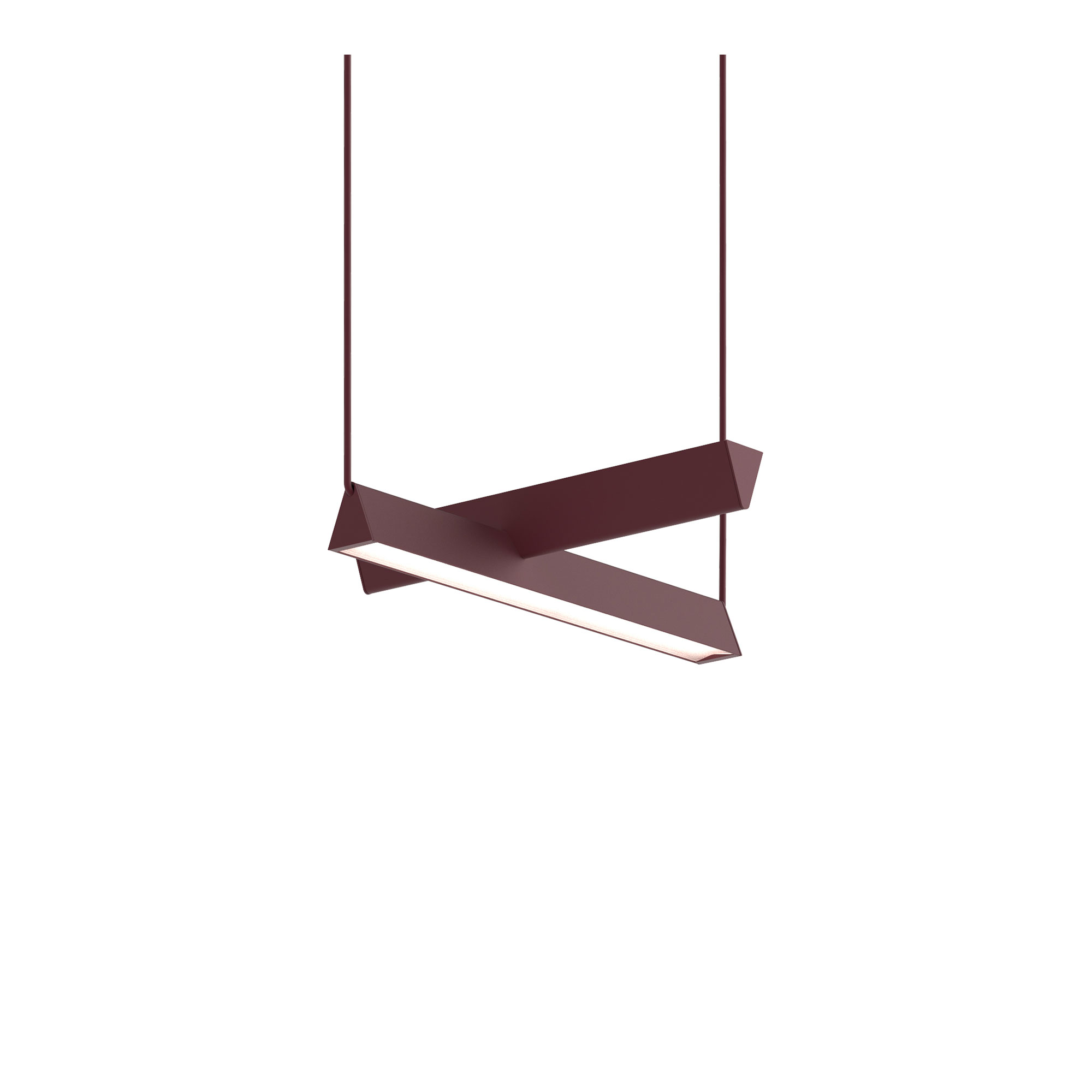Lambert & Fils - Mile 02, Single mounting, Burgundy (fixture, wires, anchors), White canopy - Pendellampor - Guillaume Sasseville - Lila