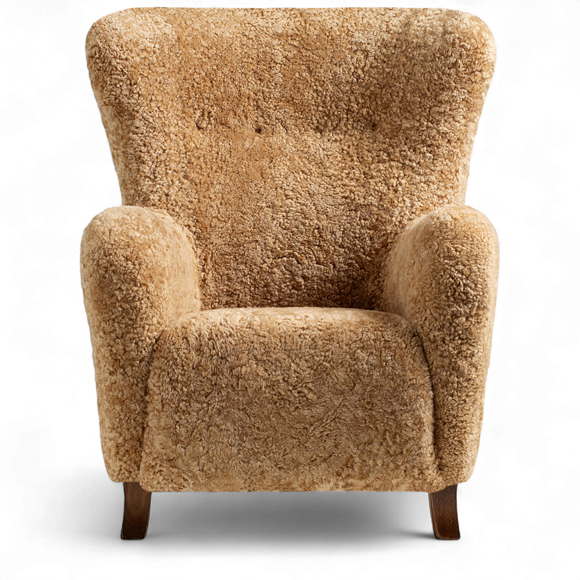 Dagmar - Sampo Chair Sheepskin Maple Walnut - Fåtöljer - Christian Sorensen - Träfärgad - Trä/Textilmaterial | Möbler - Fåtöljer Och Puffar - Fåtöljer | Möbelexperten