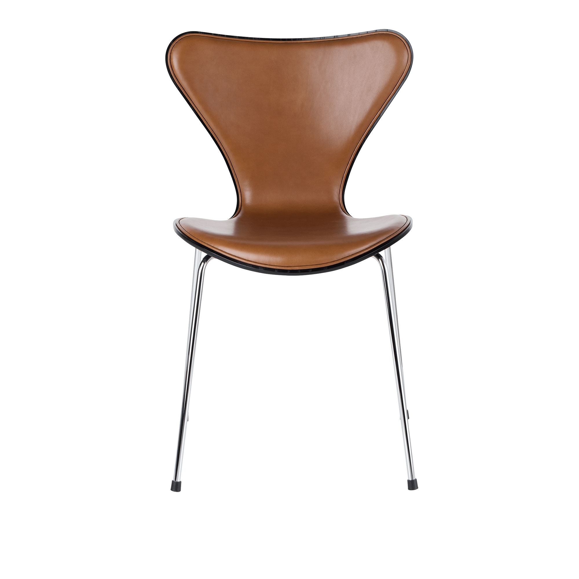 Fritz Hansen - 3107 Sjuan - Framsidesklädd, Wild Walnut - Matstolar - designer_arne_jacobsen - Brun - Metall/Trä