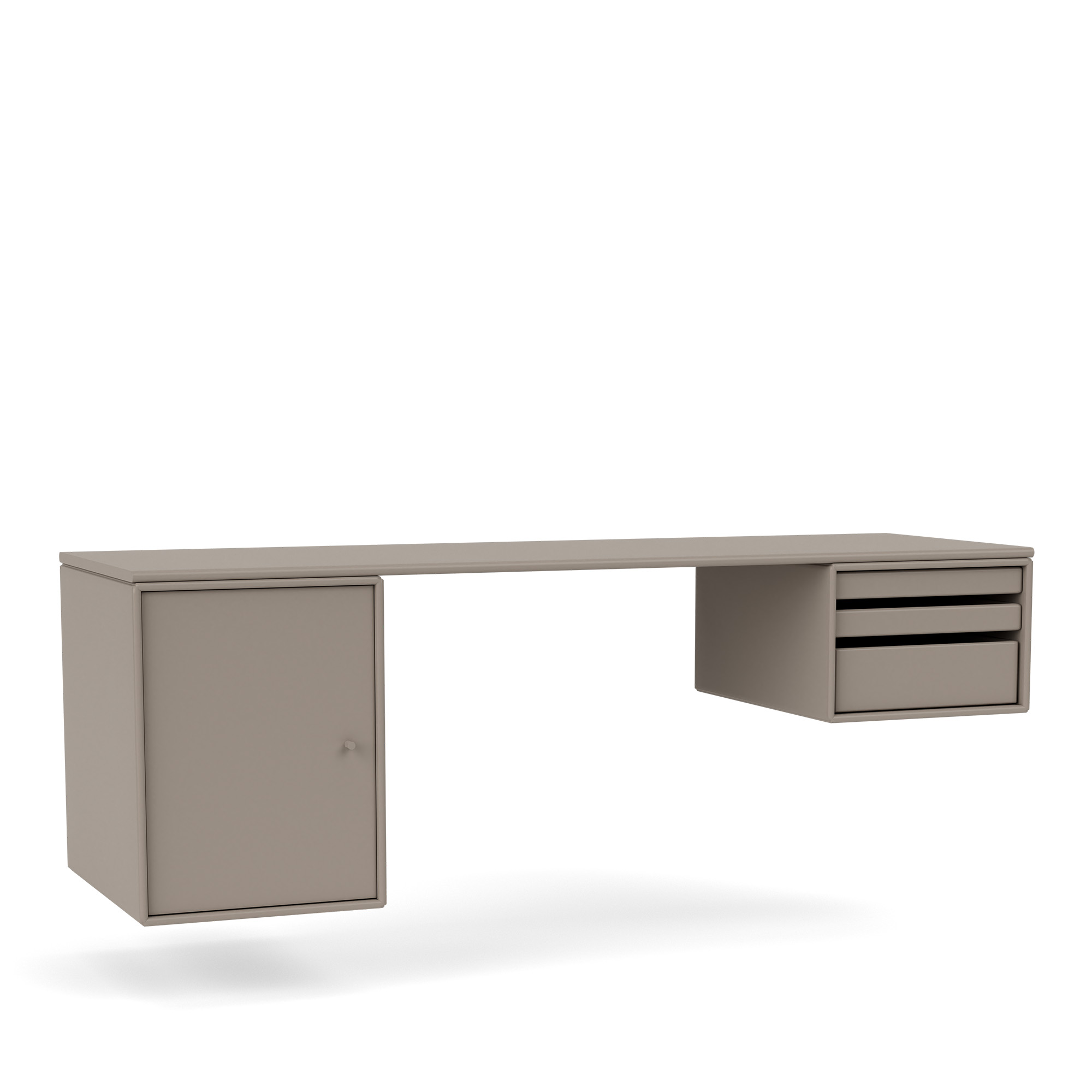 montana - workshop work desk 141-truffle 04 suspension rails - skrivbord - peter j. lassen - beige - trä